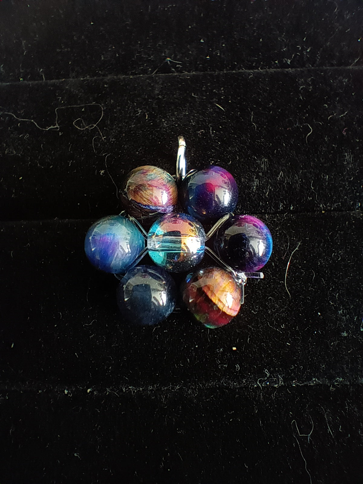 Genuine crystal flower pendant