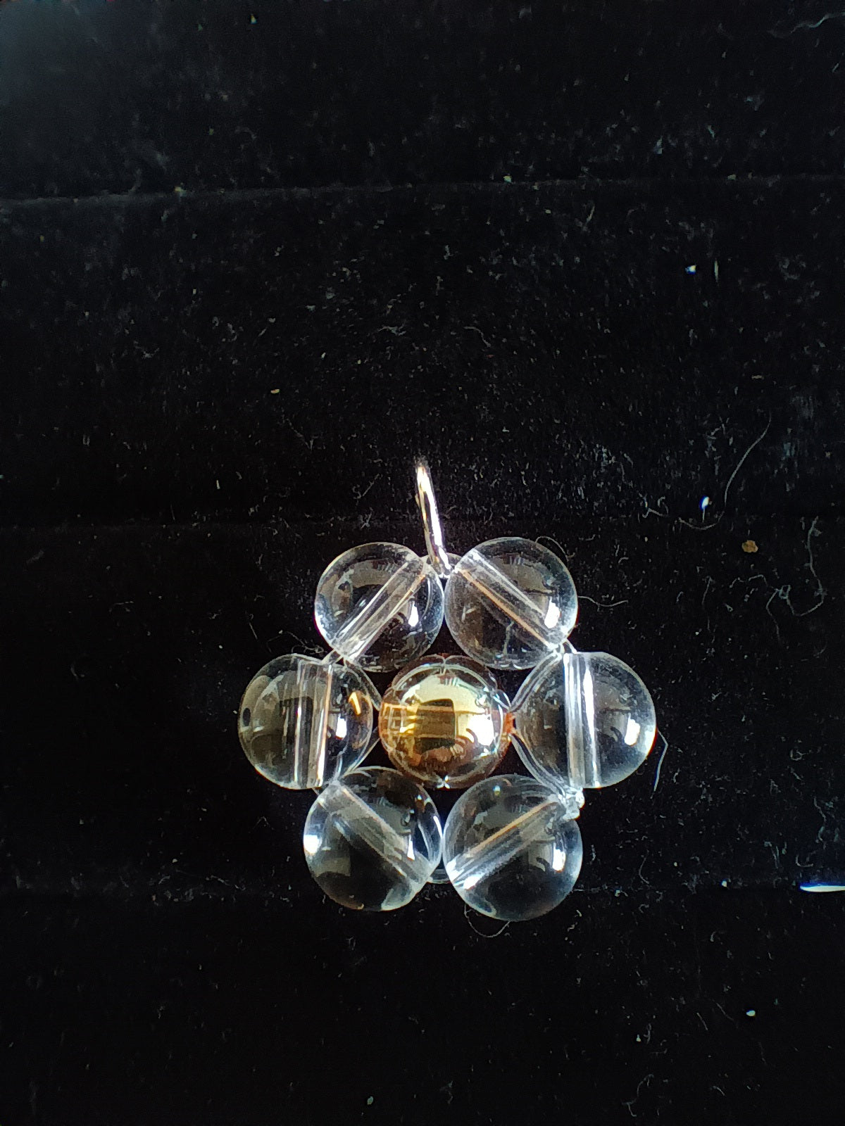 Genuine crystal flower pendant