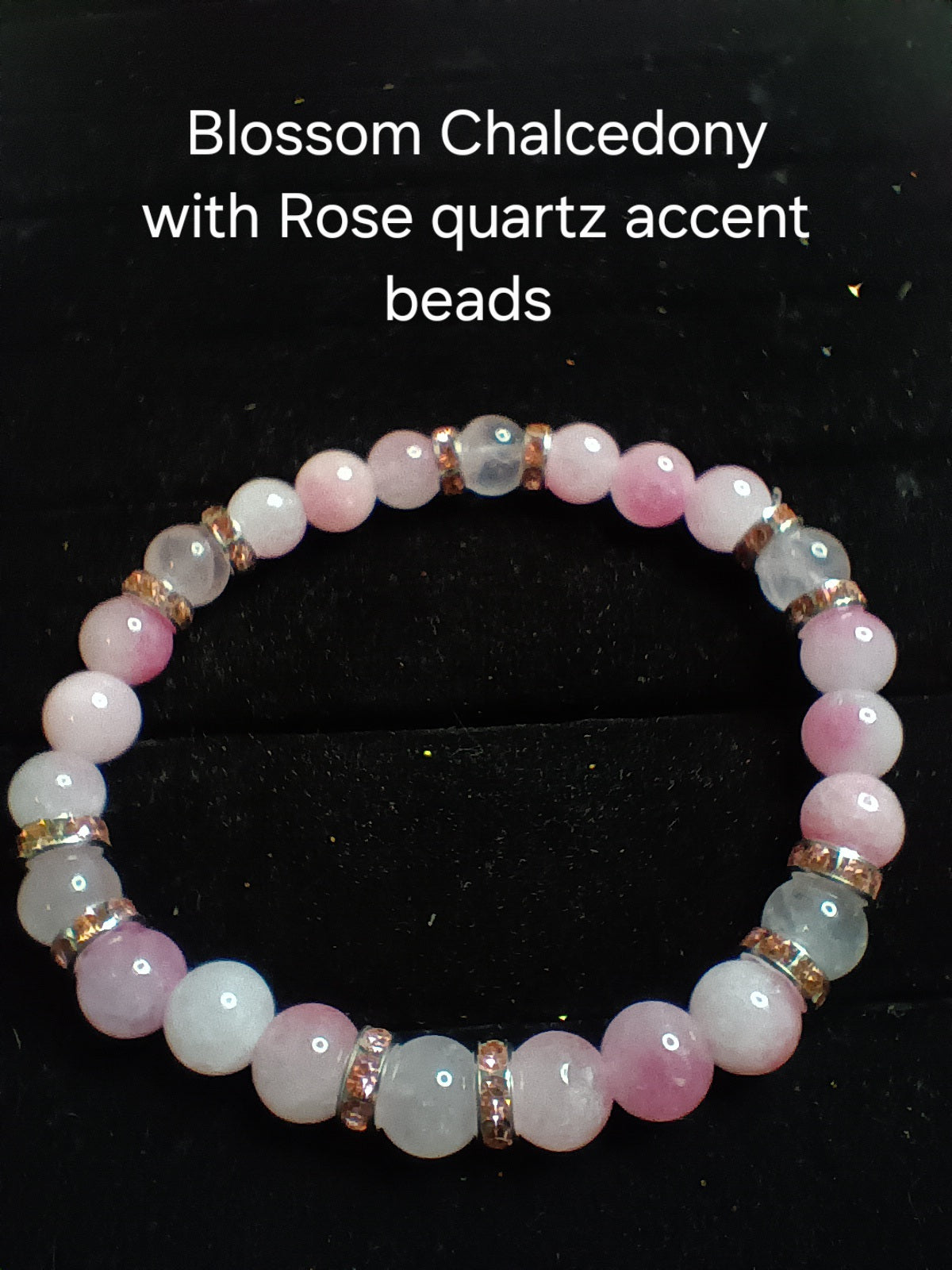 Glamorous bracelets with rhinestone spacers