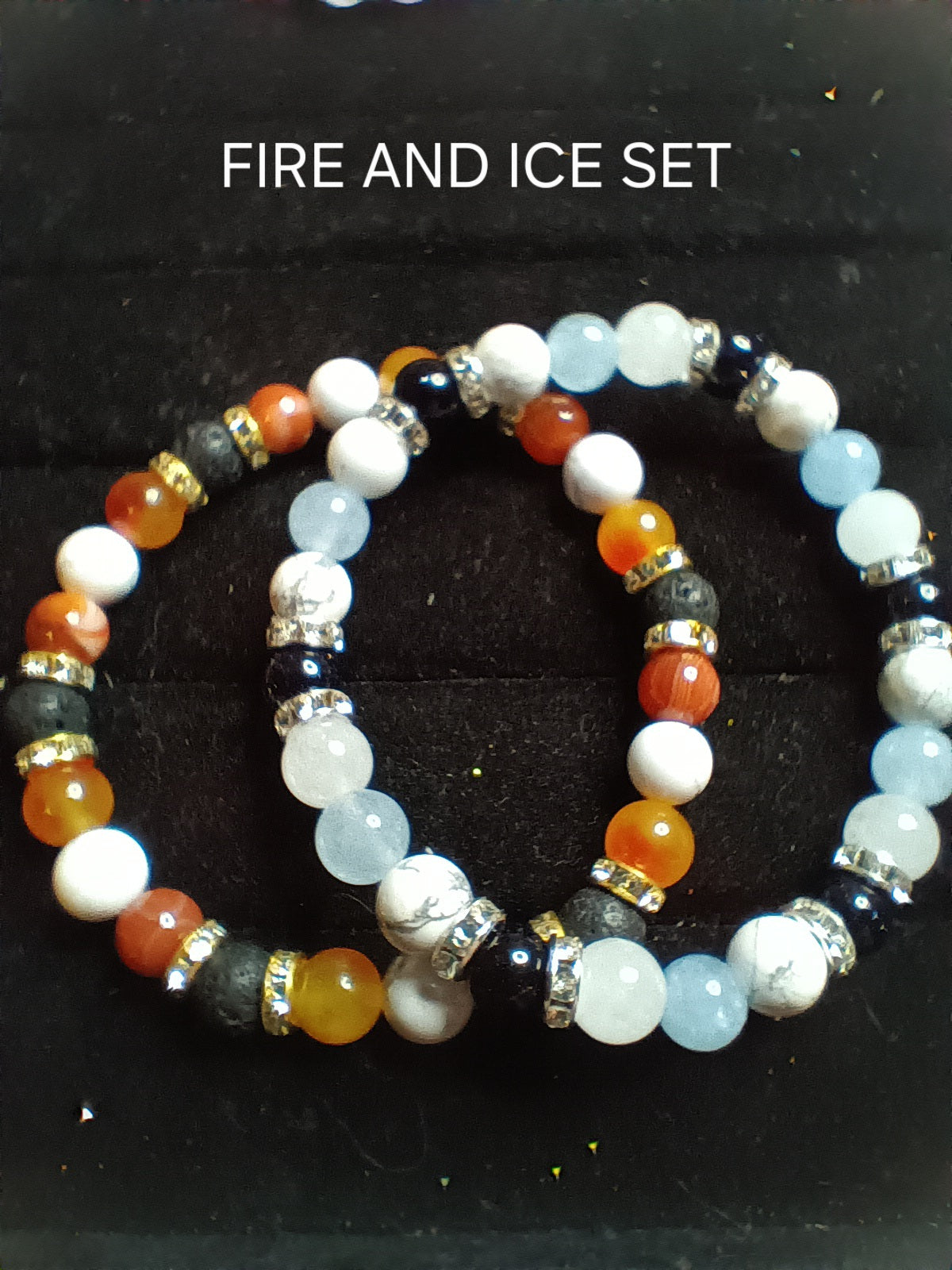 Glamorous bracelets with rhinestone spacers