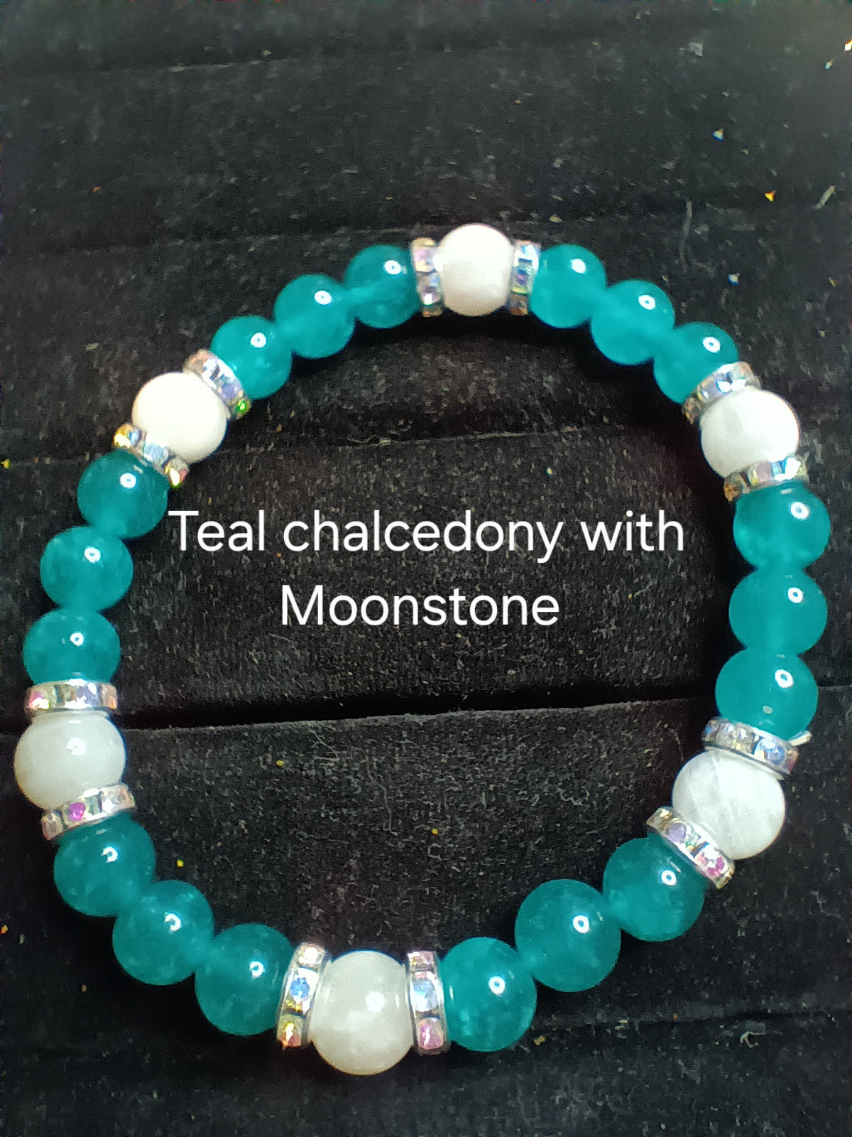 Glamorous bracelets with rhinestone spacers