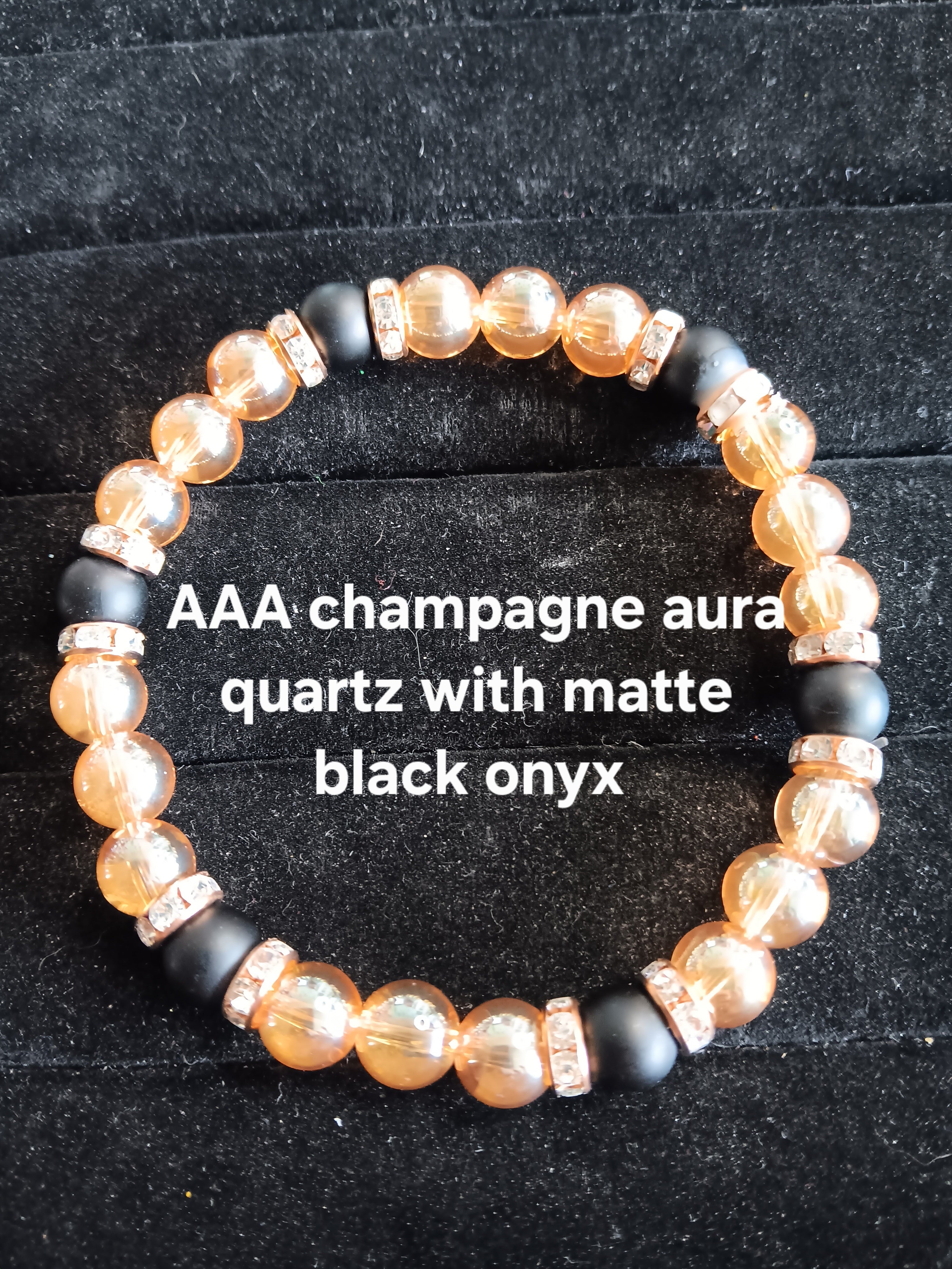 Glamorous bracelets with rhinestone spacers