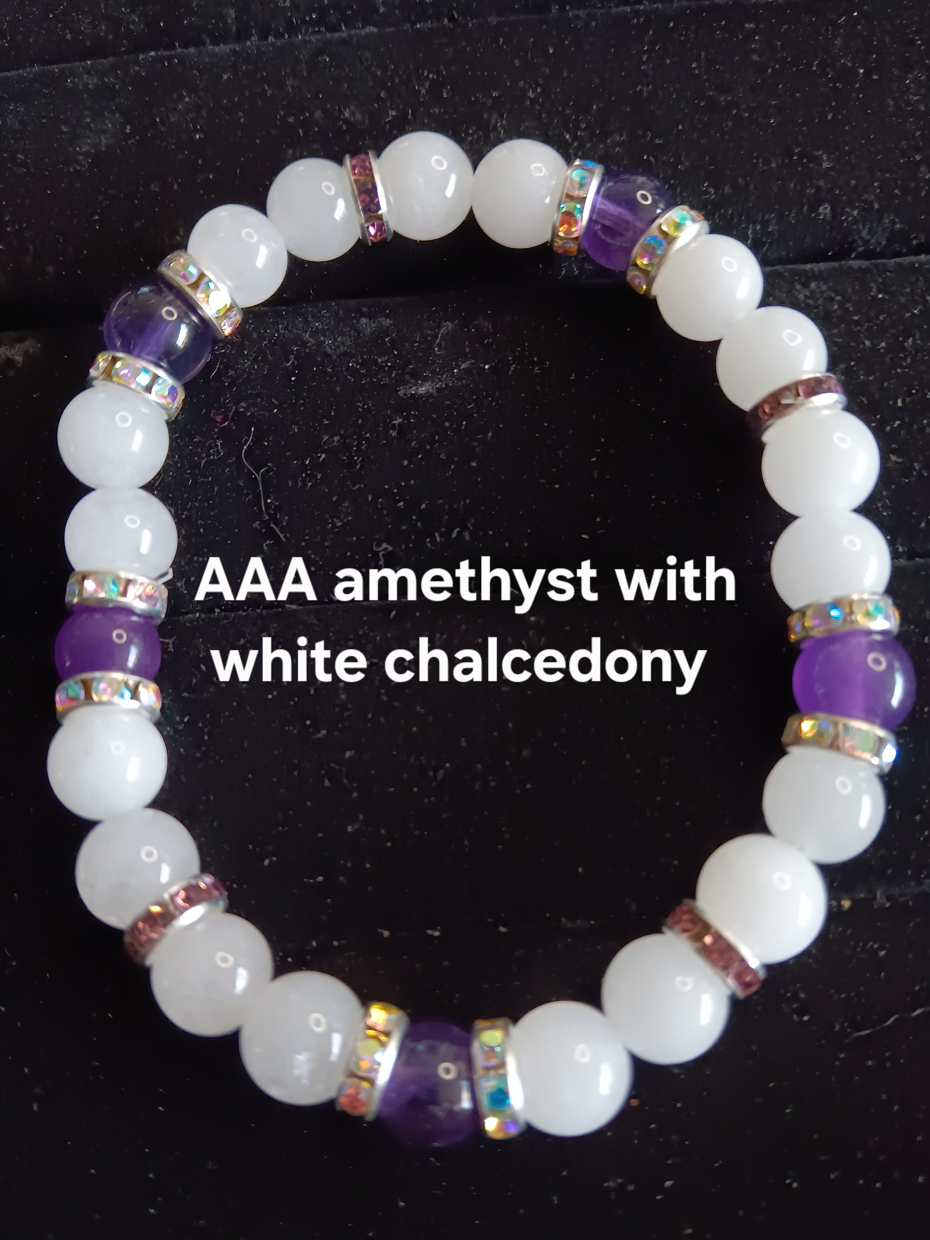 Glamorous bracelets with rhinestone spacers