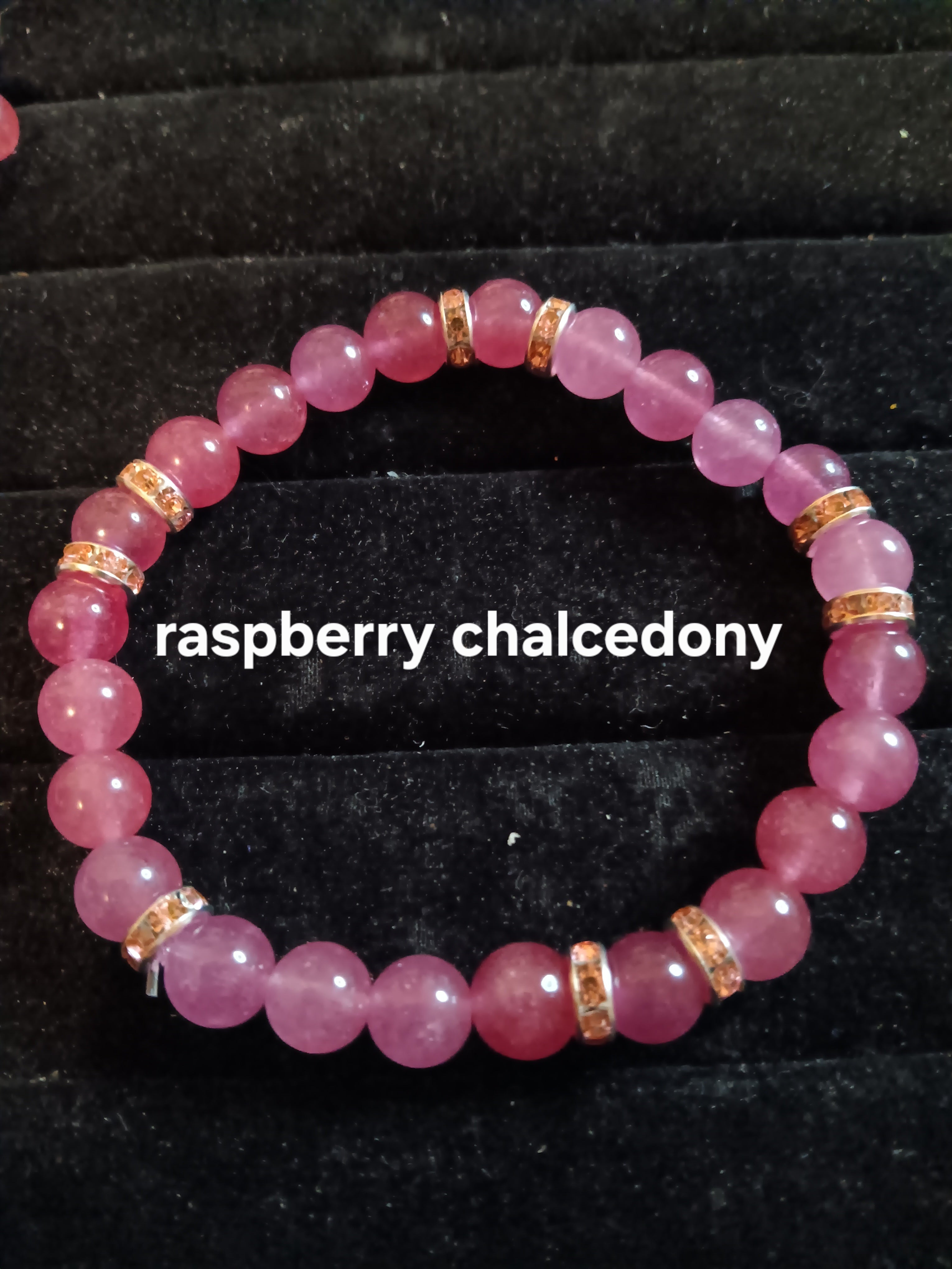 Glamorous bracelets with rhinestone spacers