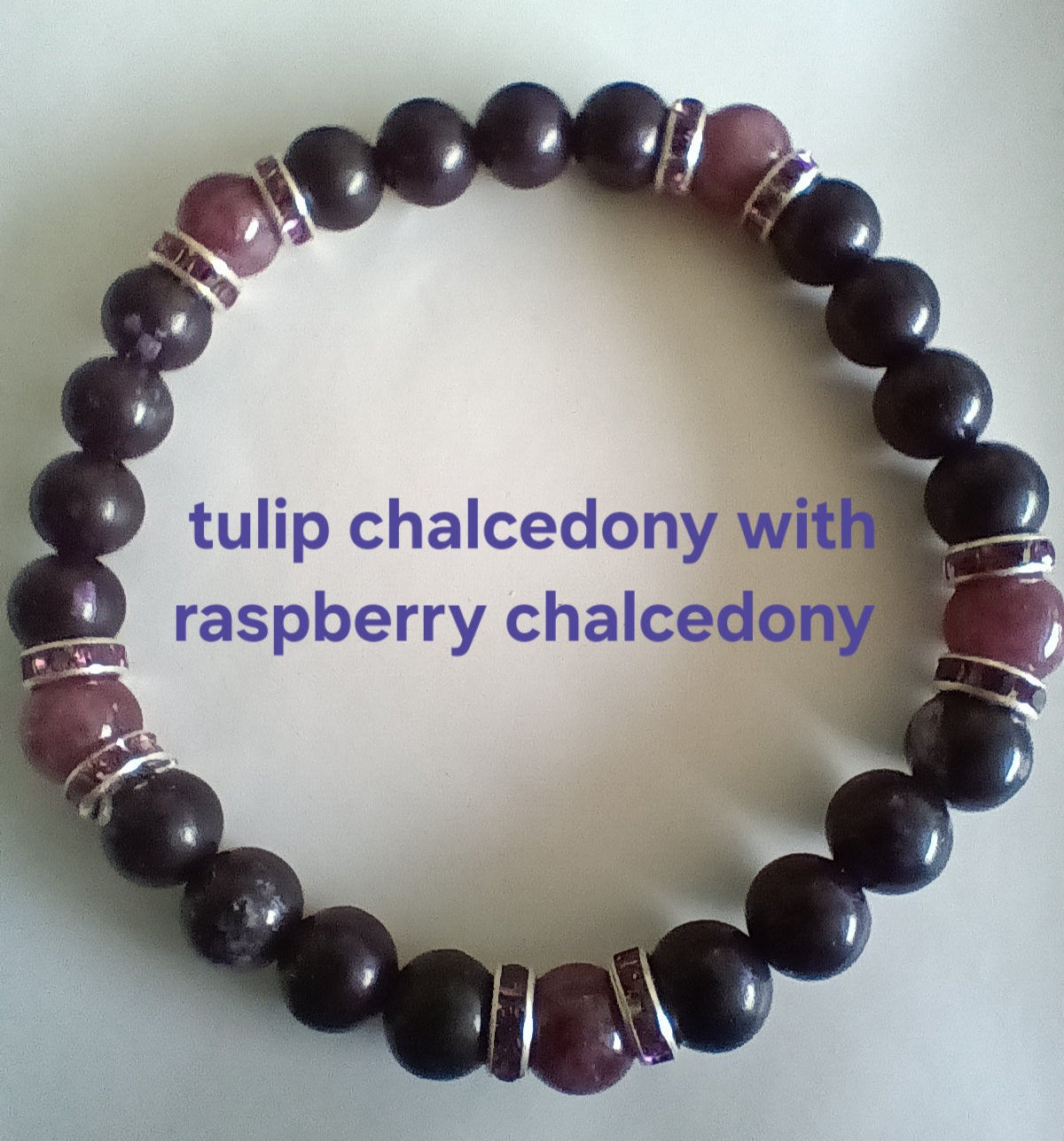 Glamorous bracelets with rhinestone spacers