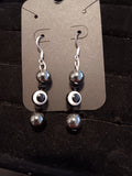 Genuine Hematite evil eye dangles