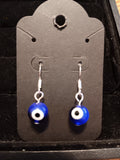 Evil eye short dangle earrings