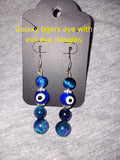 Genuine galaxy tigers eye evil eye dangles