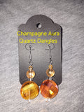 Genuine champagne aura quartz dangles