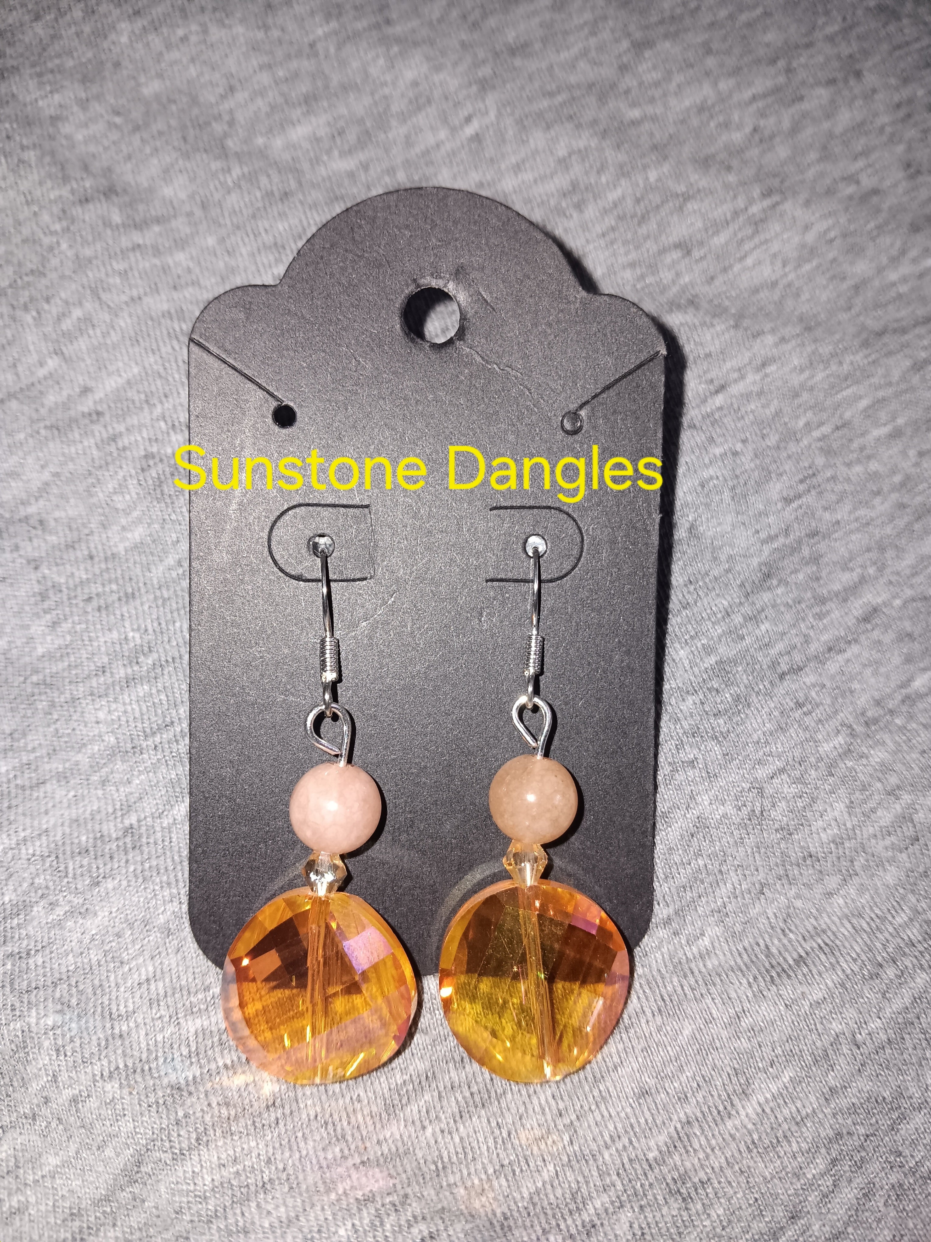 Genuine Sunstone dangle earrings