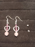 heart dangle earrings pink