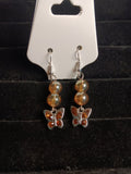 Genuine champagne aura quartz butterfly earrings