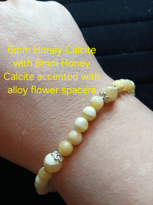 6mm honey calcite w 8mm accents