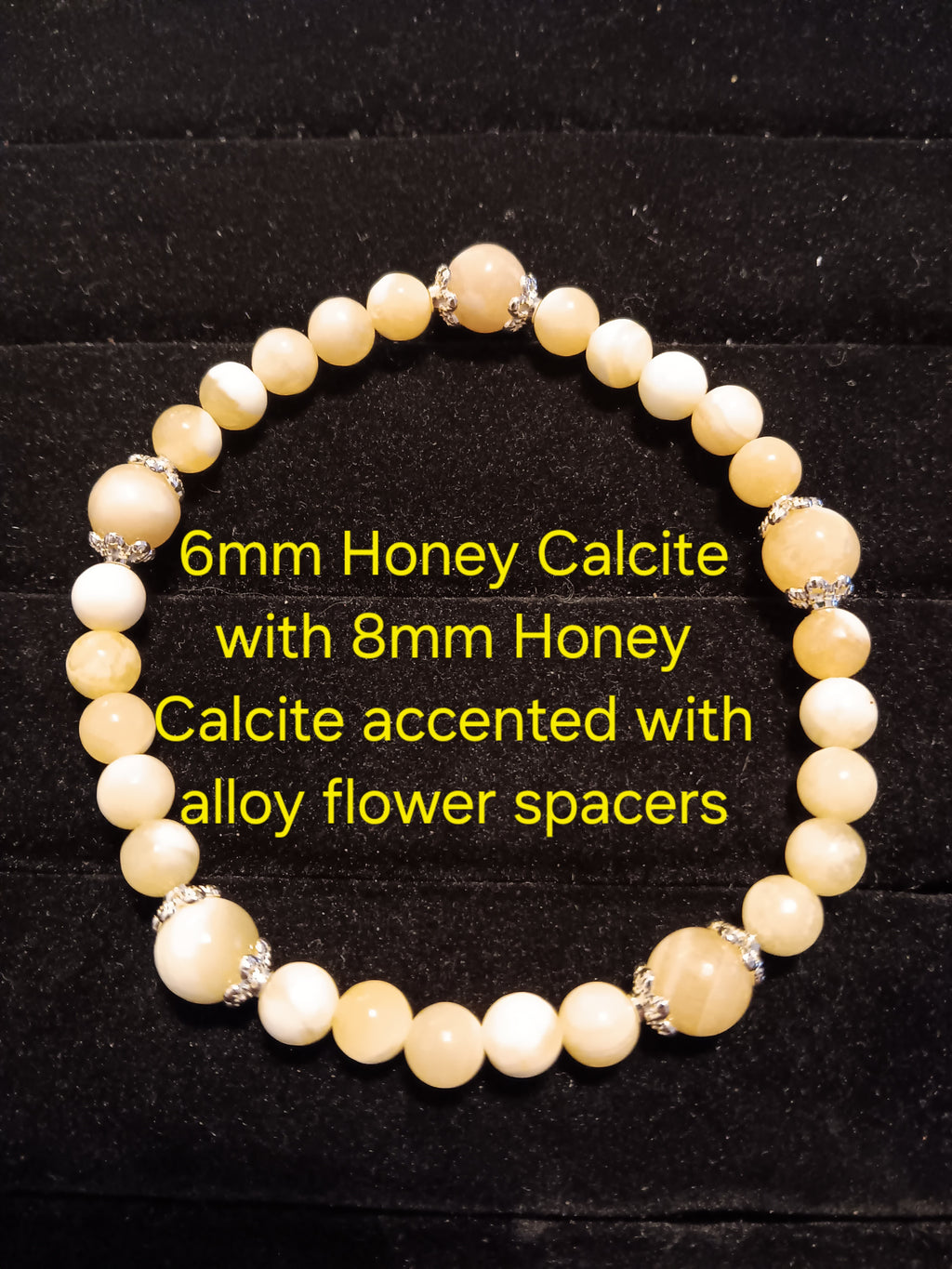 6mm honey calcite w 8mm accents