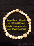 6mm honey calcite w 8mm accents