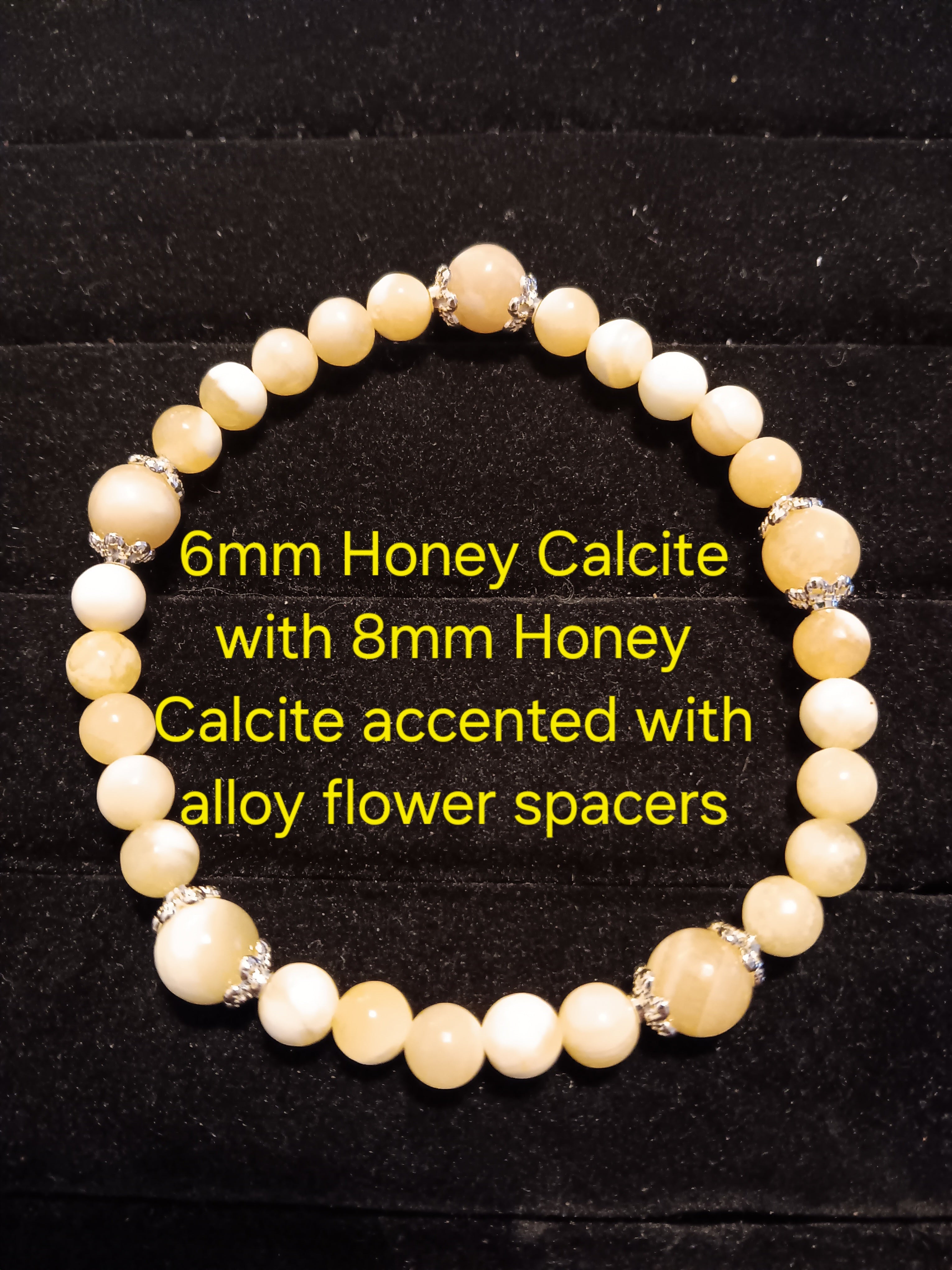 6mm honey calcite w 8mm accents