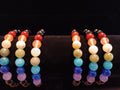 7 Chakra genuine crystal bracelet with black obsidian band