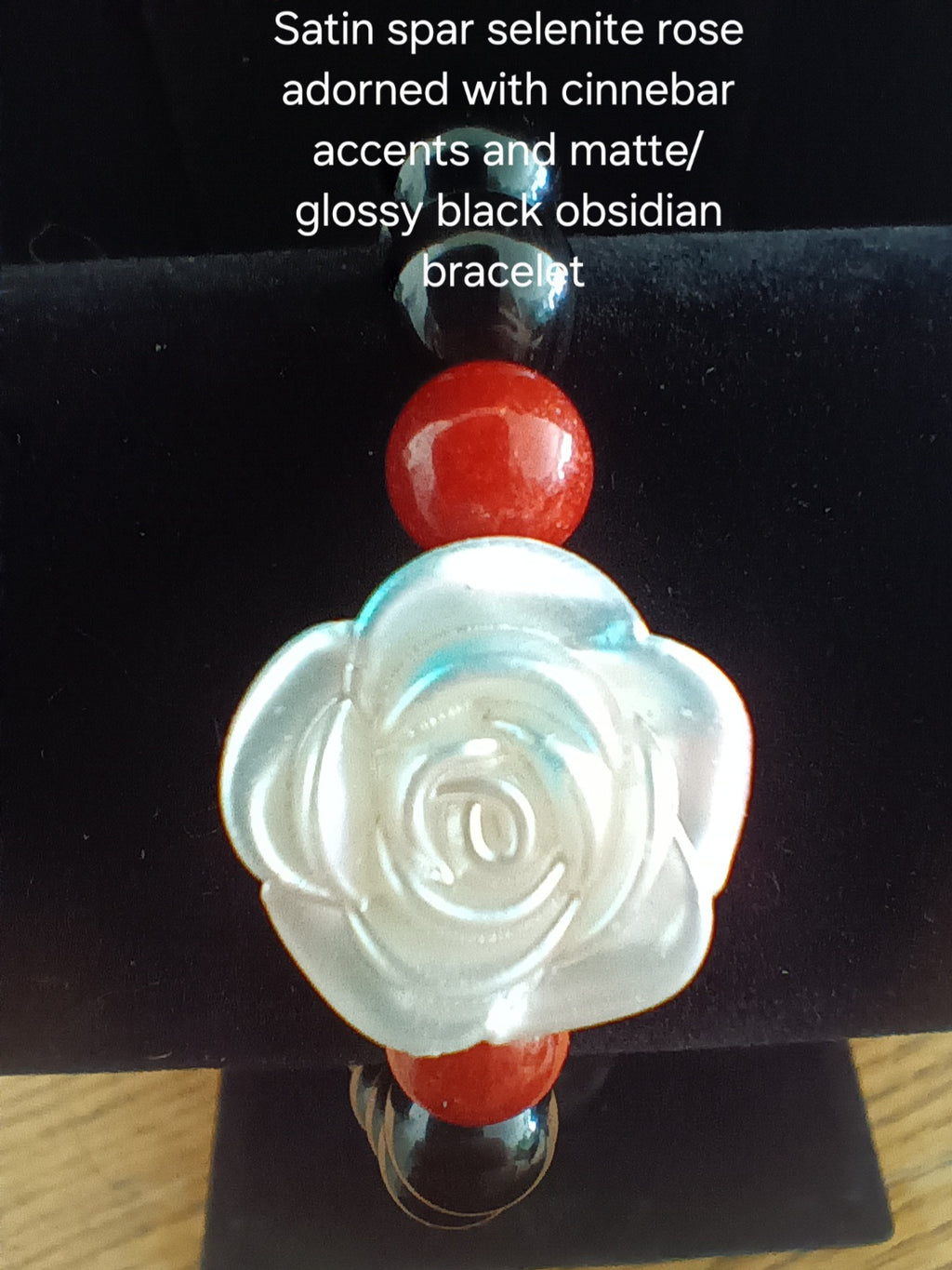 Satin spar selenite rose bracelet