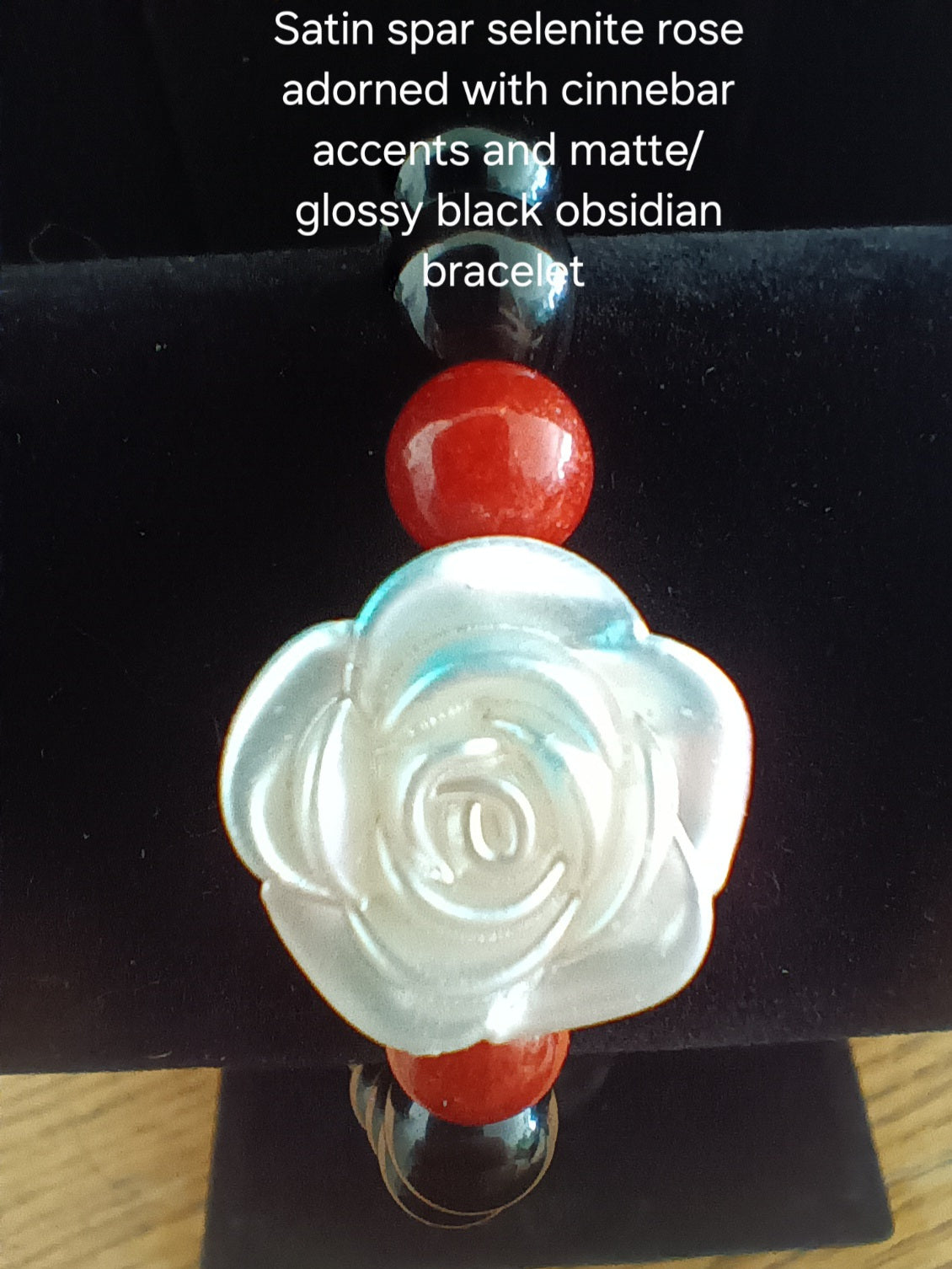 Satin spar selenite rose bracelet