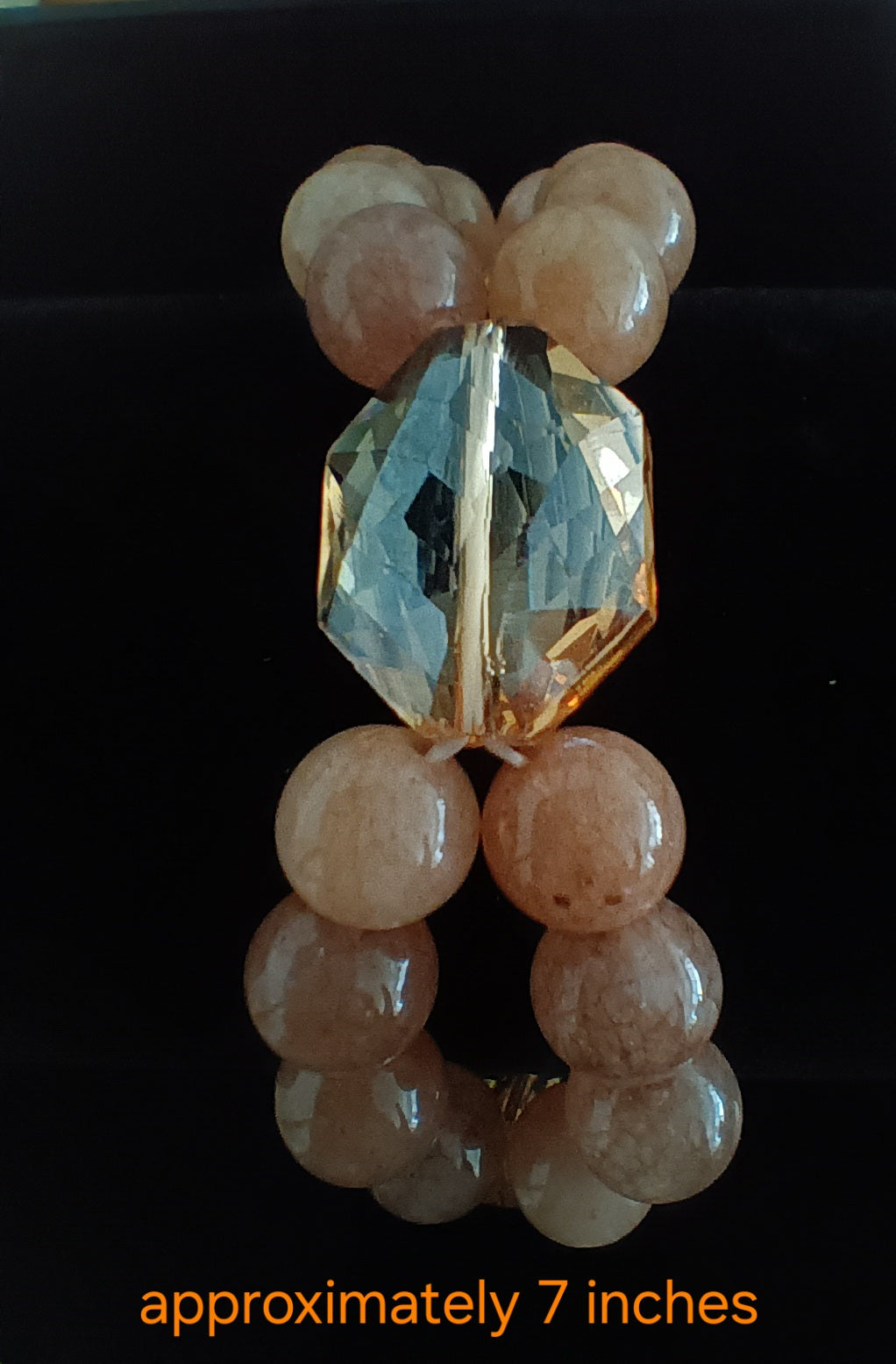 Sunstone w faceted gem twist bracelet