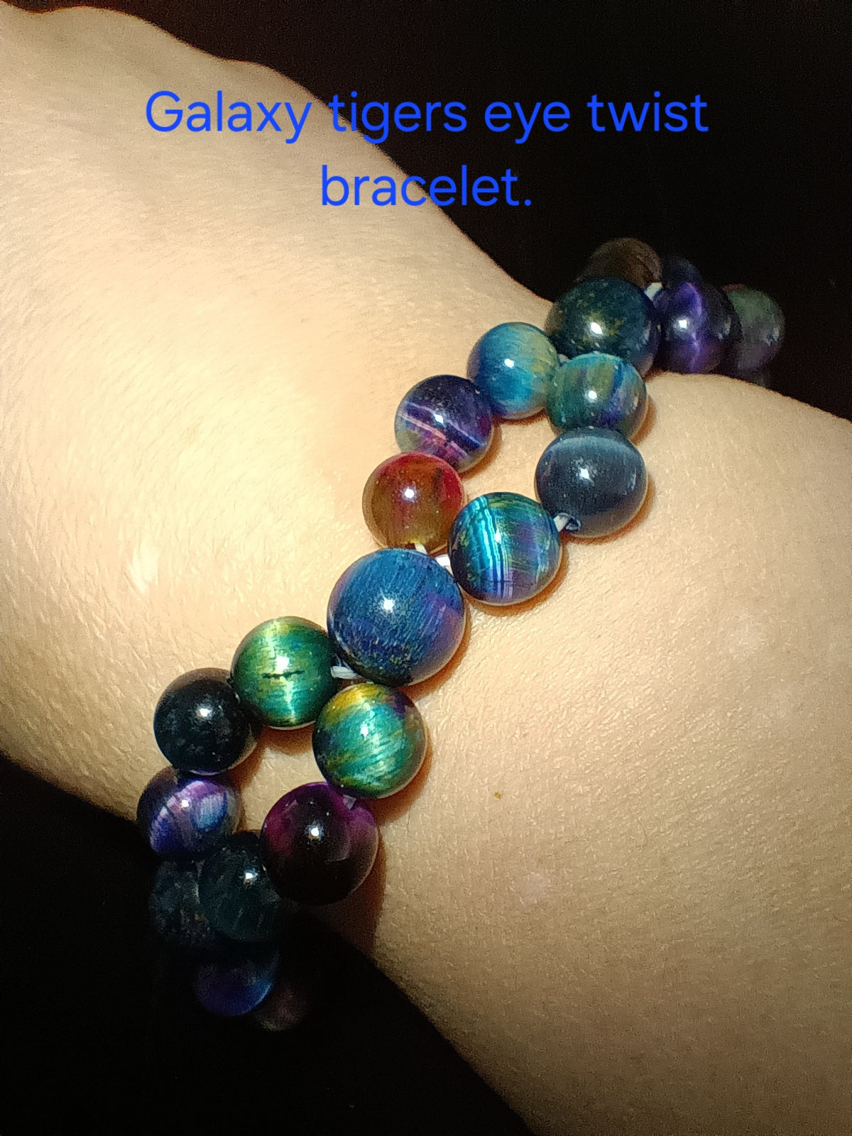 Galaxy tigers eye twist bracelet
