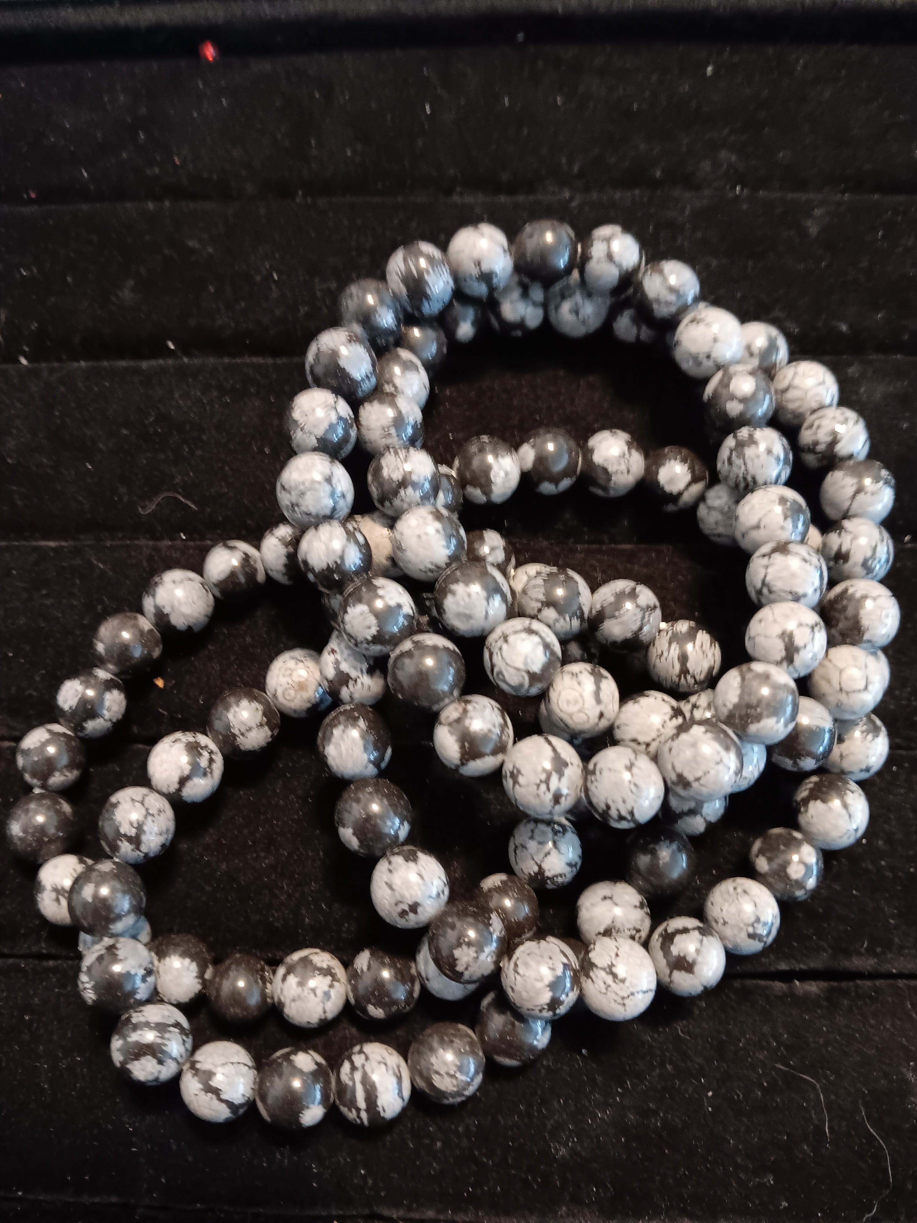 Snowflake obsidian bracelet