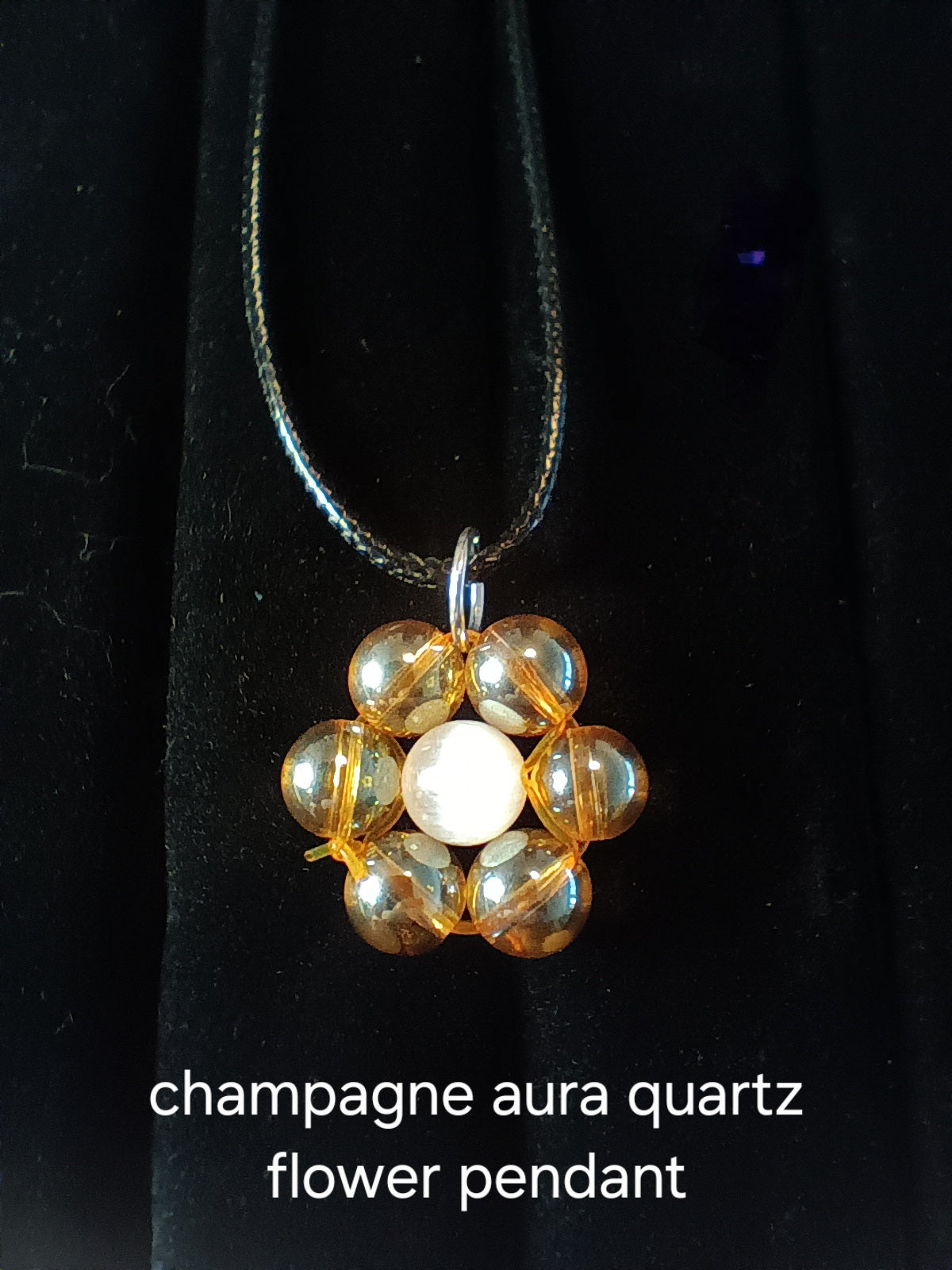 Genuine crystal flower pendant