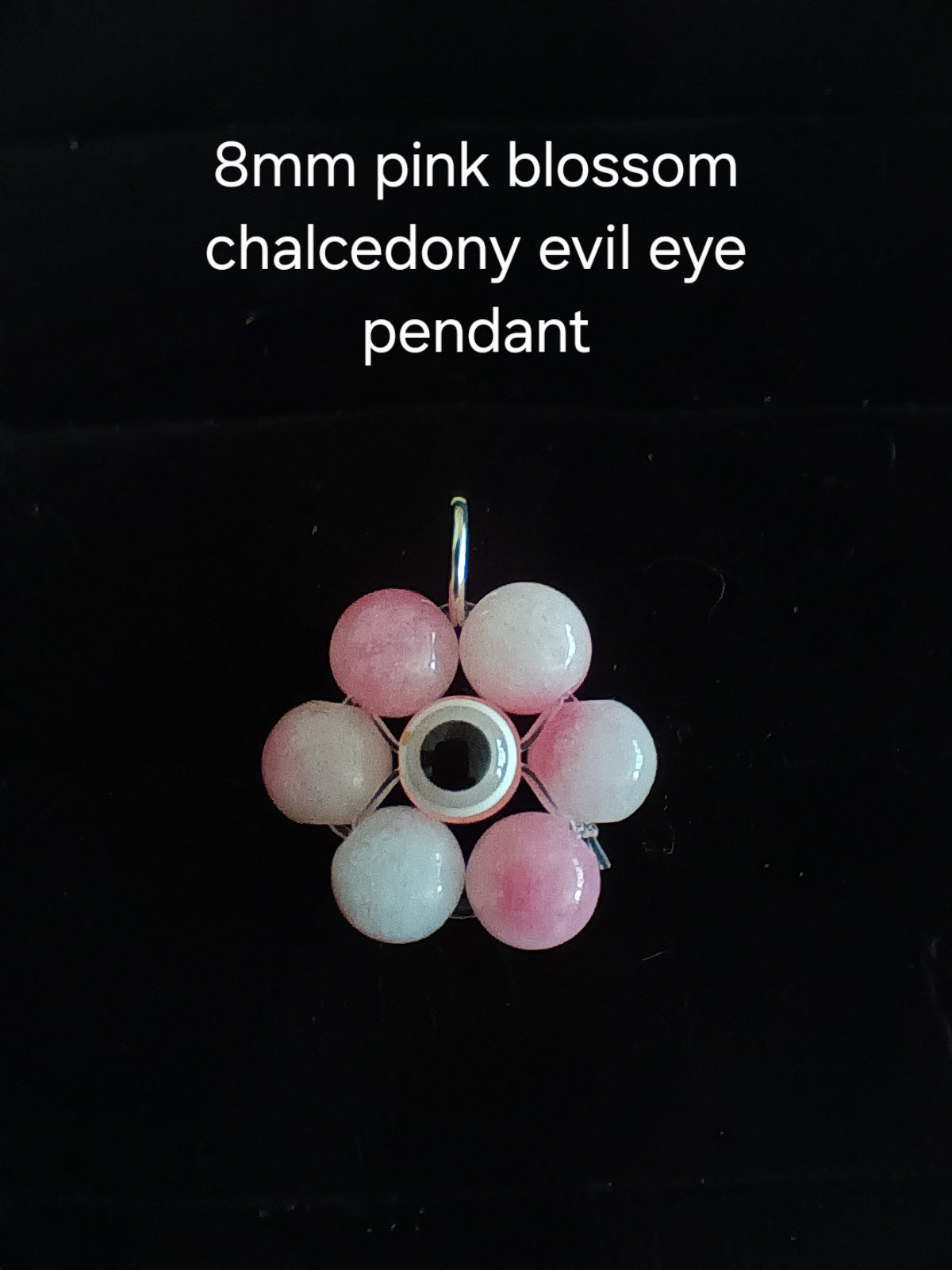 Genuine crystal evil eye flower pendant