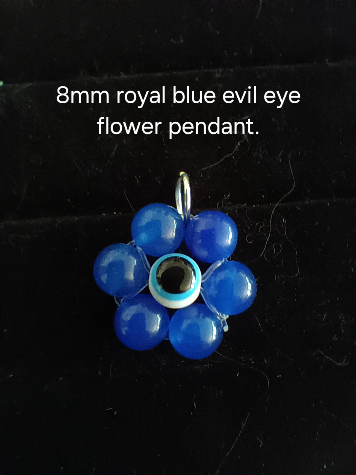 Genuine crystal evil eye flower pendant