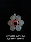 Genuine crystal evil eye flower pendant