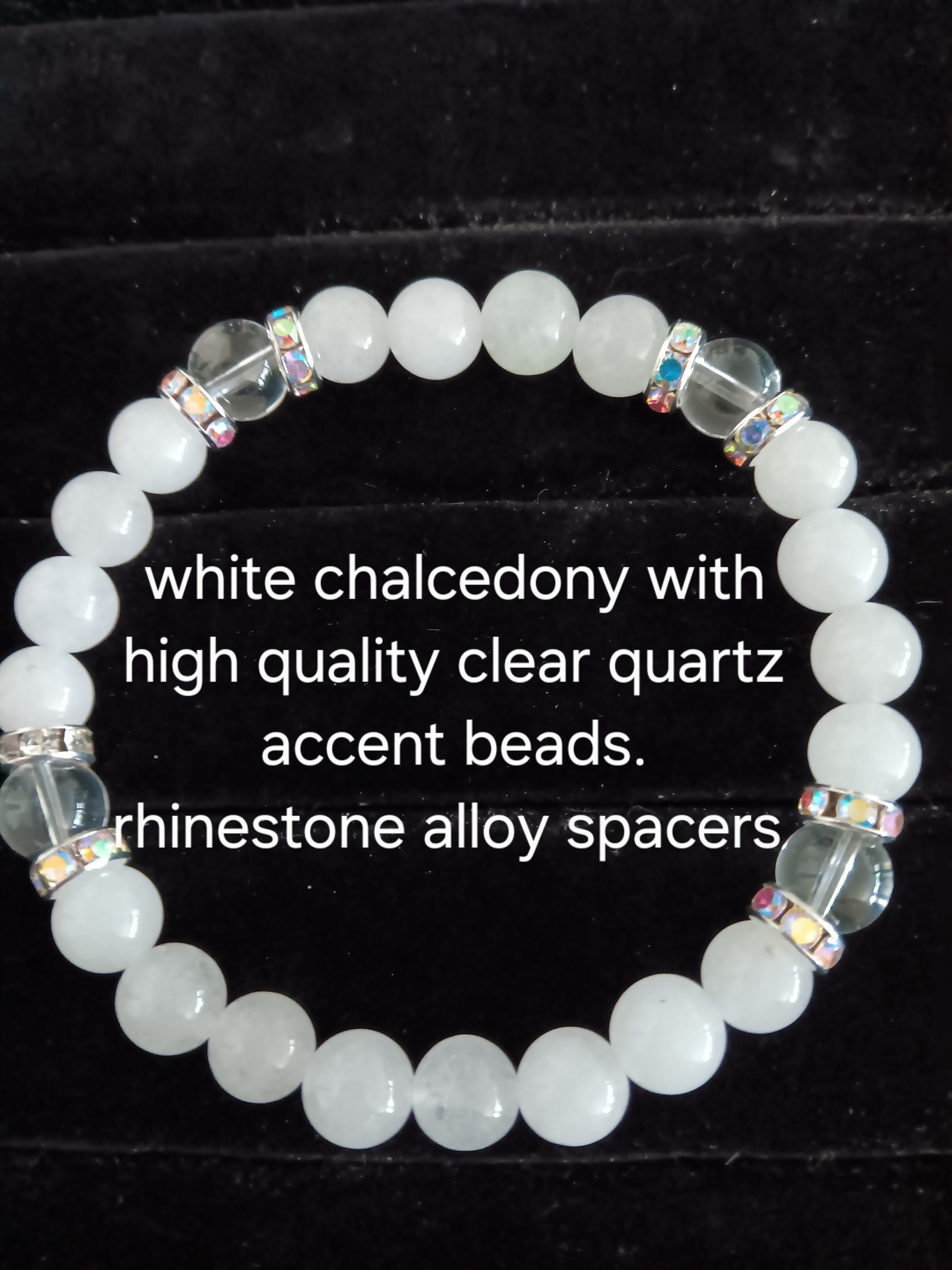 Glamorous bracelets with rhinestone spacers