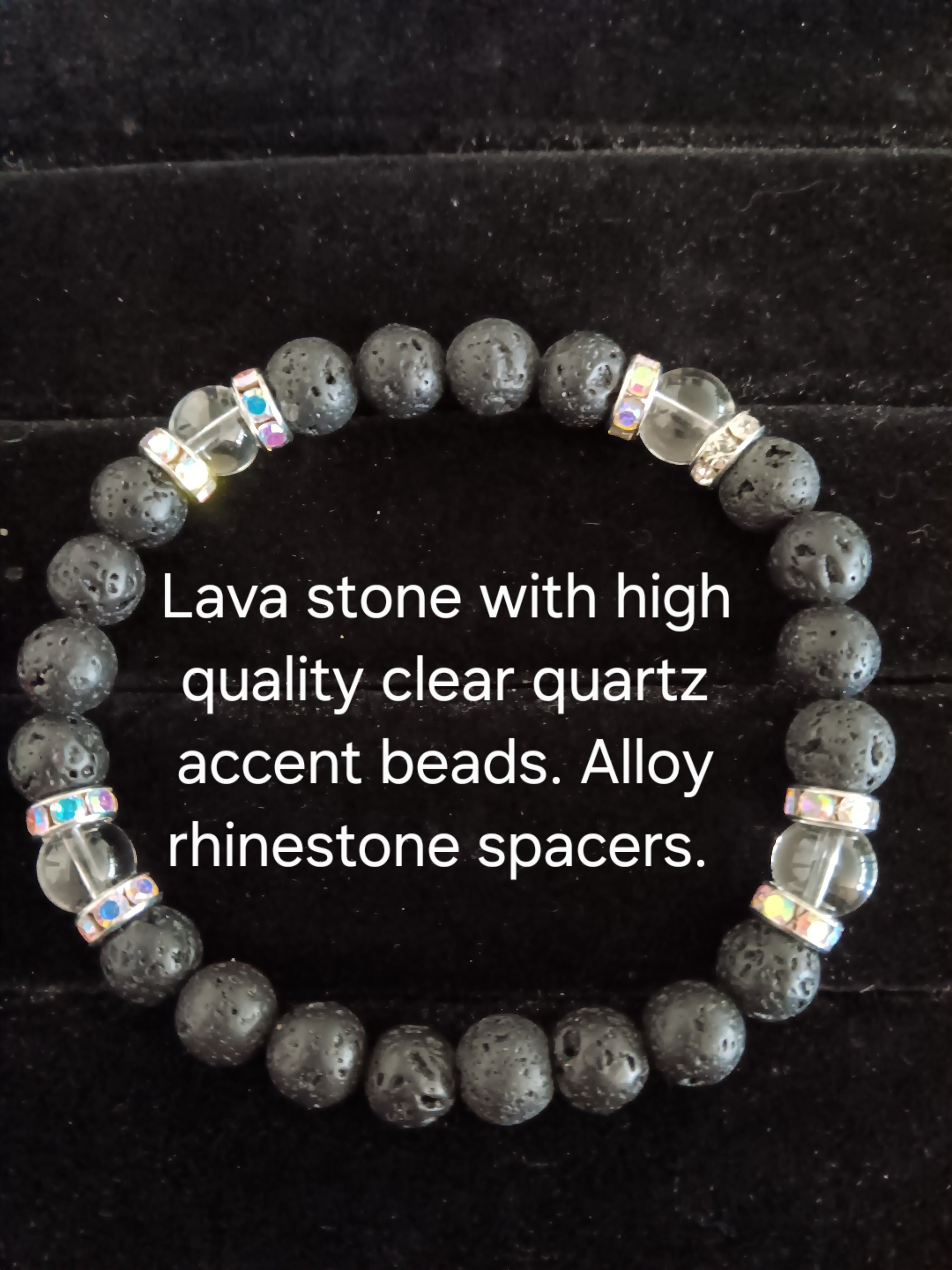 Glamorous bracelets with rhinestone spacers