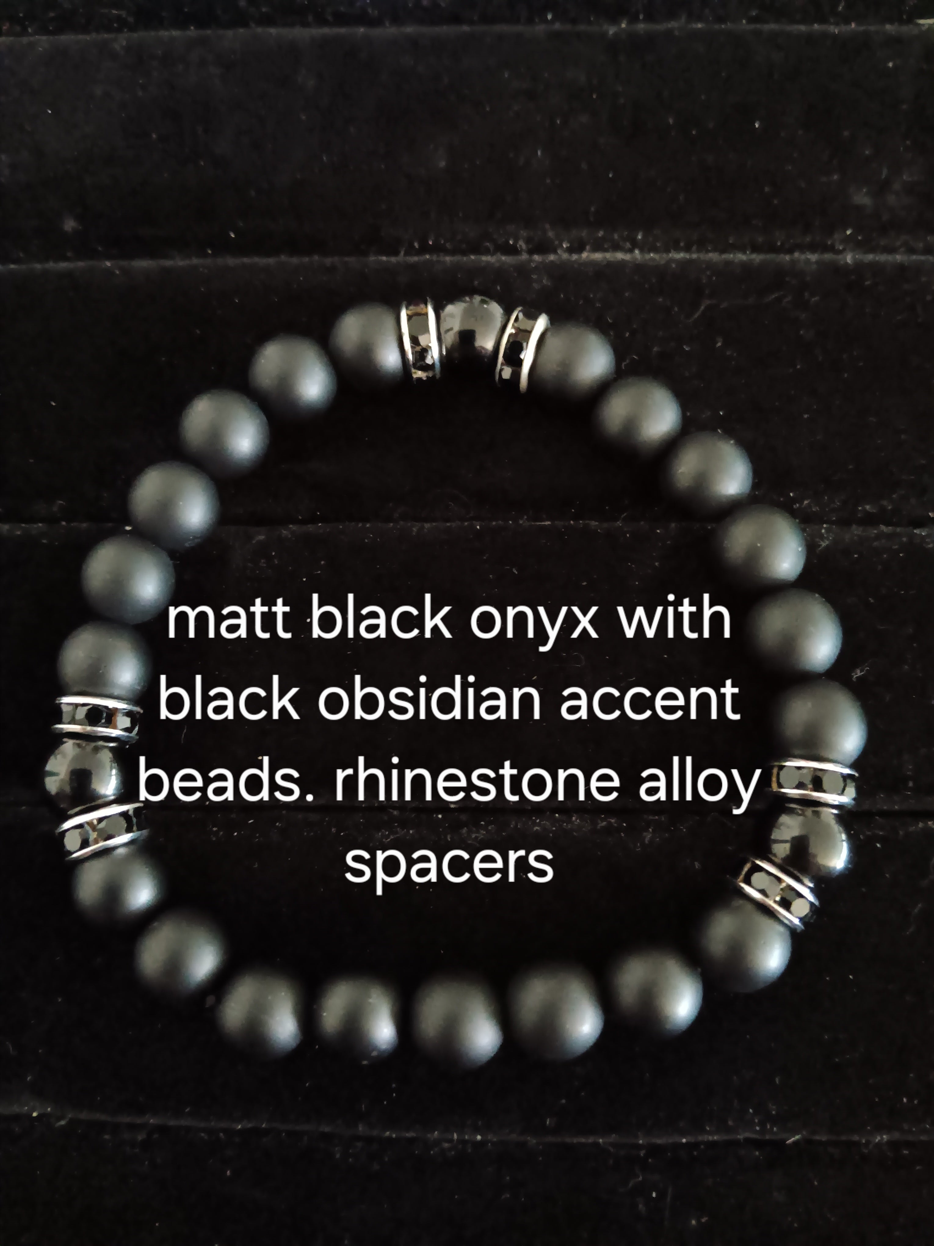 Glamorous bracelets with rhinestone spacers