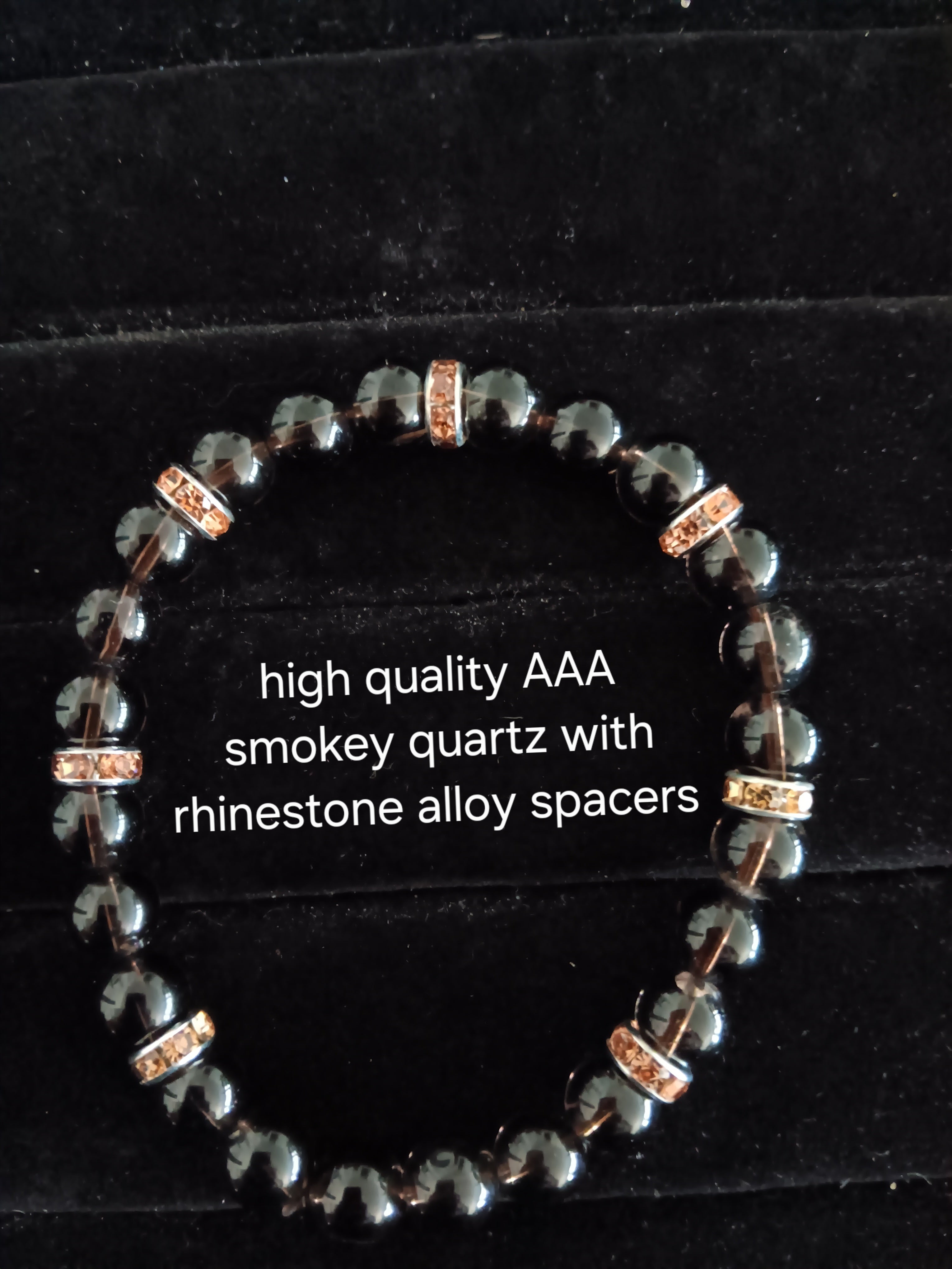 Glamorous bracelets with rhinestone spacers