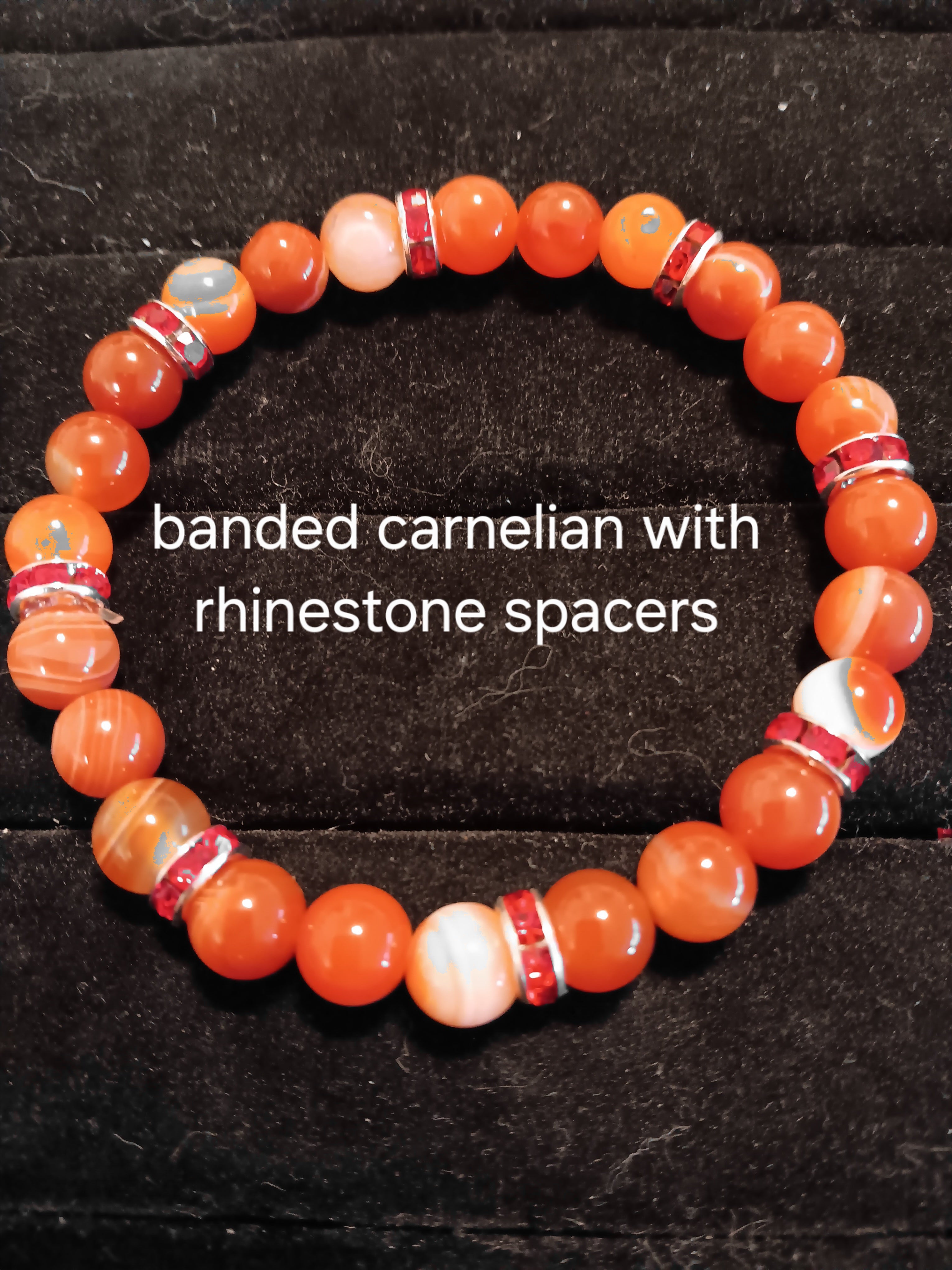 Glamorous bracelets with rhinestone spacers