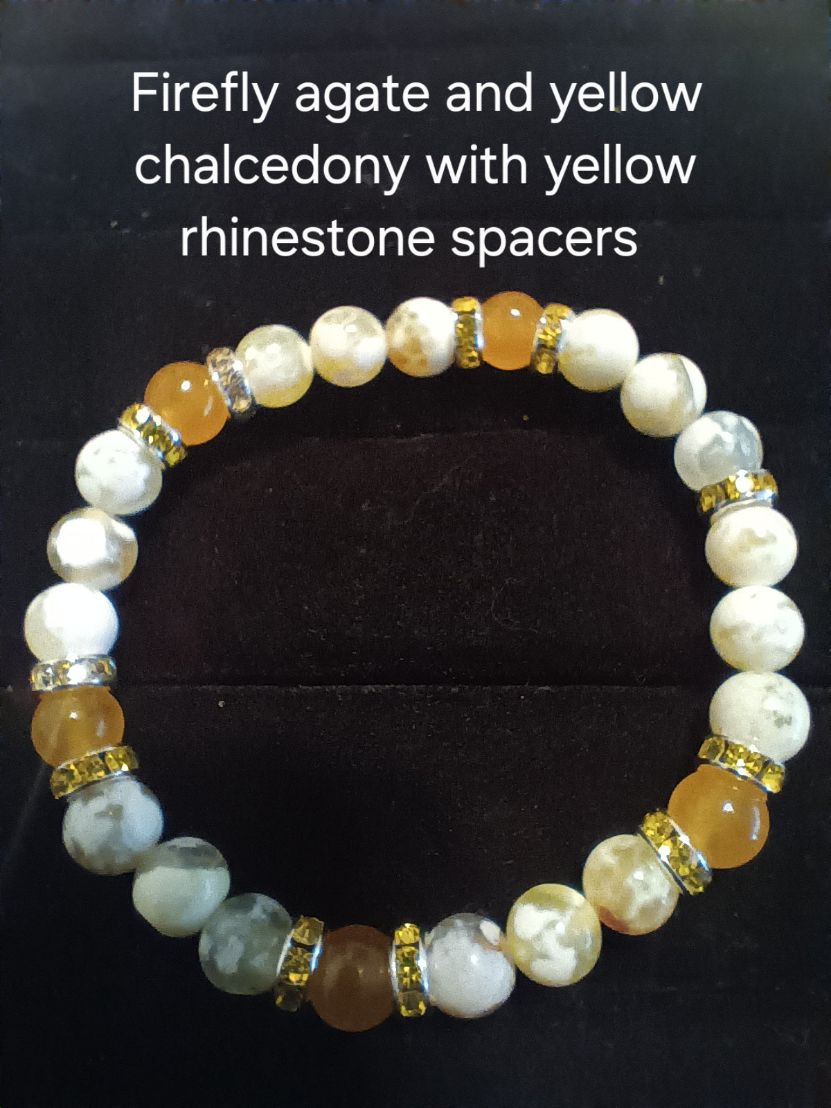 Glamorous bracelets with rhinestone spacers