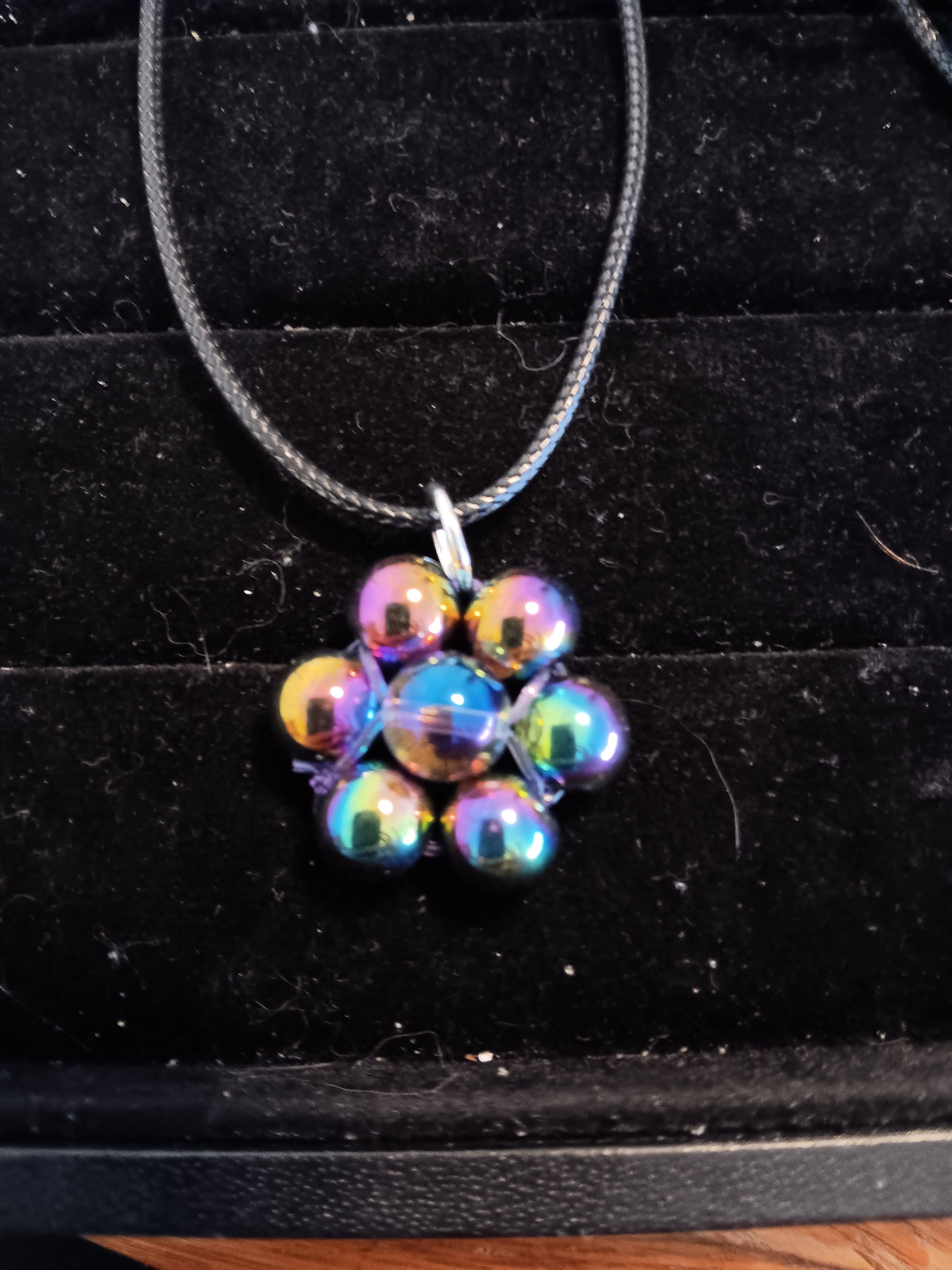 Genuine crystal flower pendant
