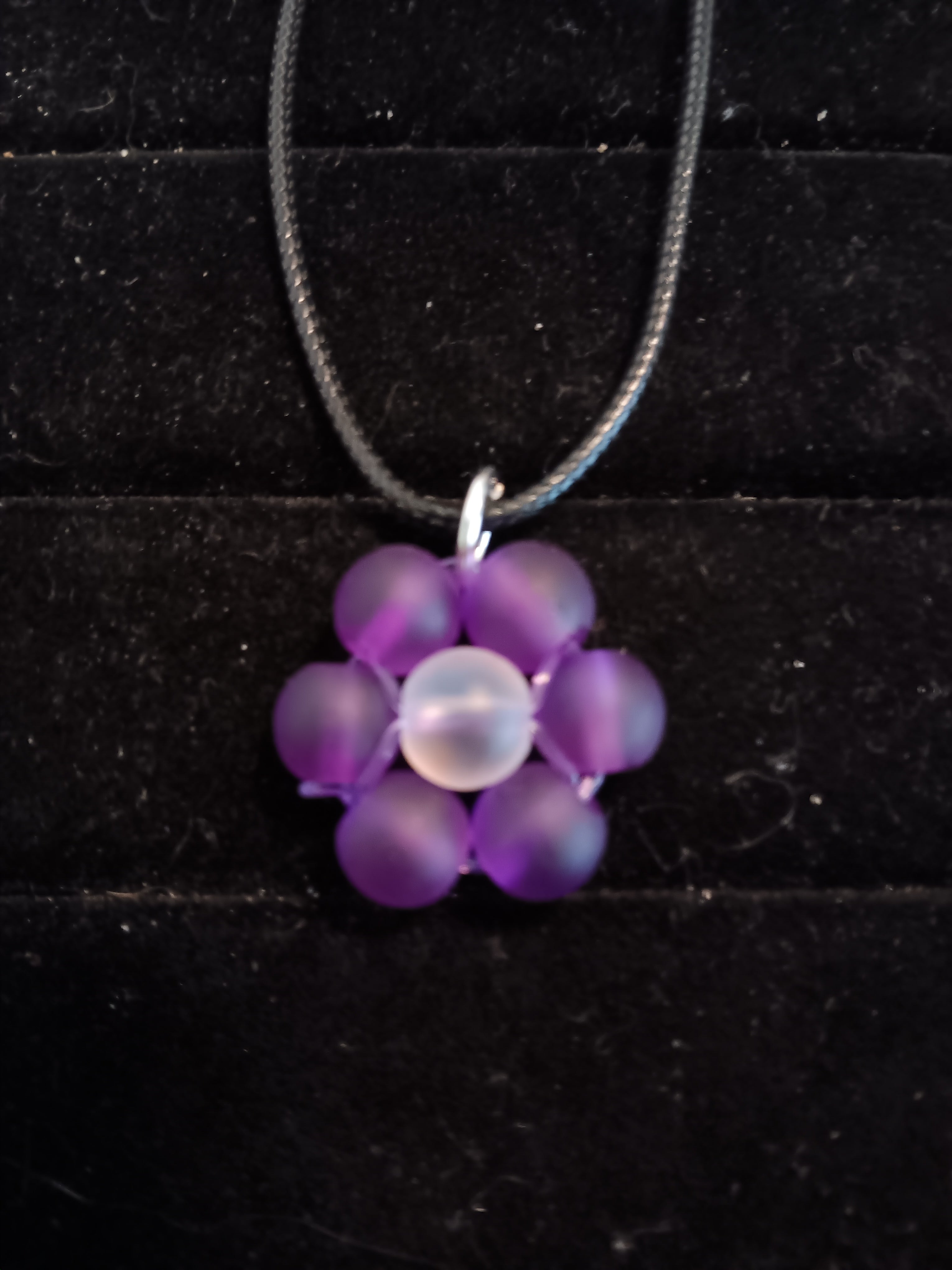 Genuine crystal flower pendant