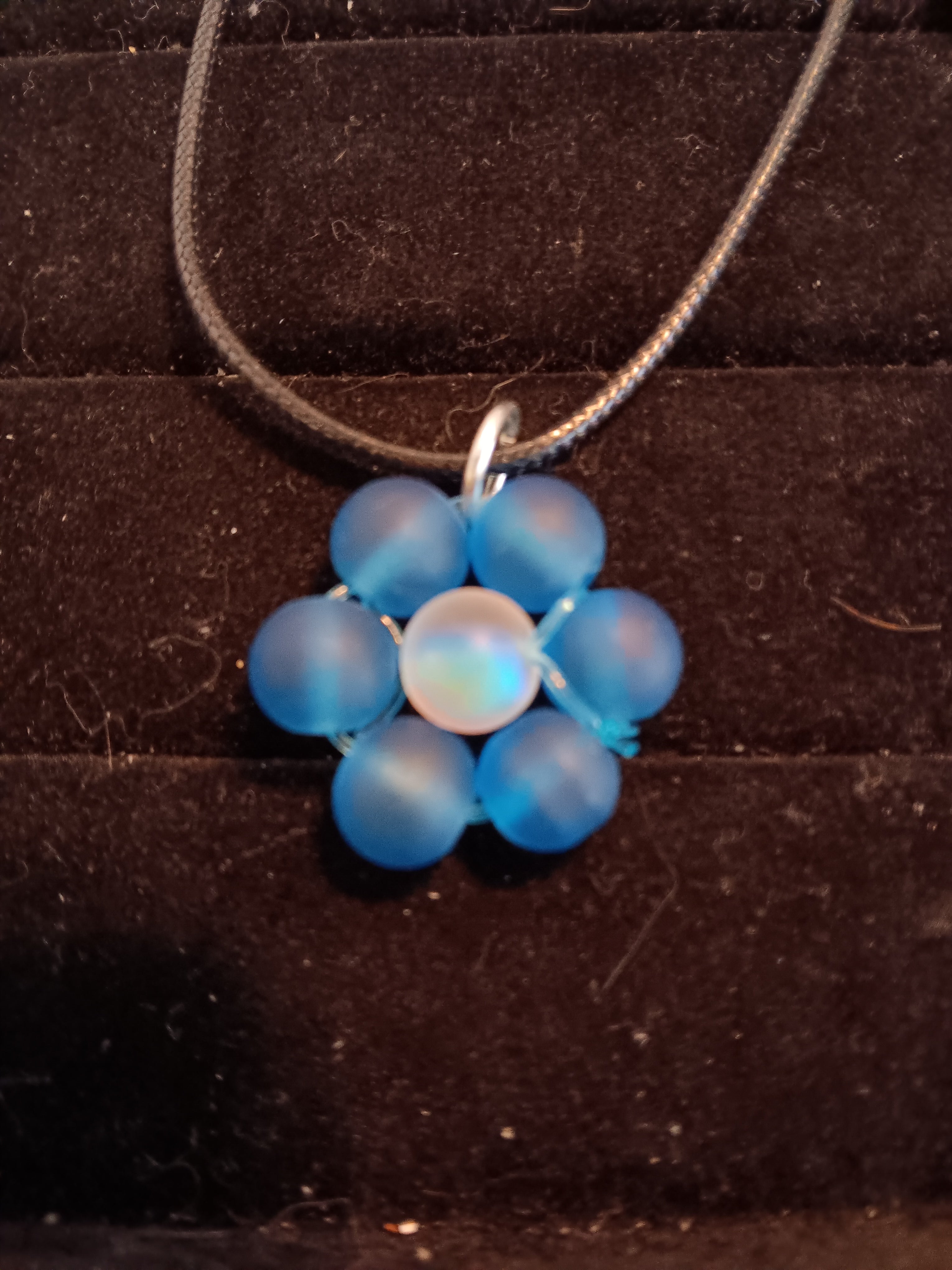 Genuine crystal flower pendant