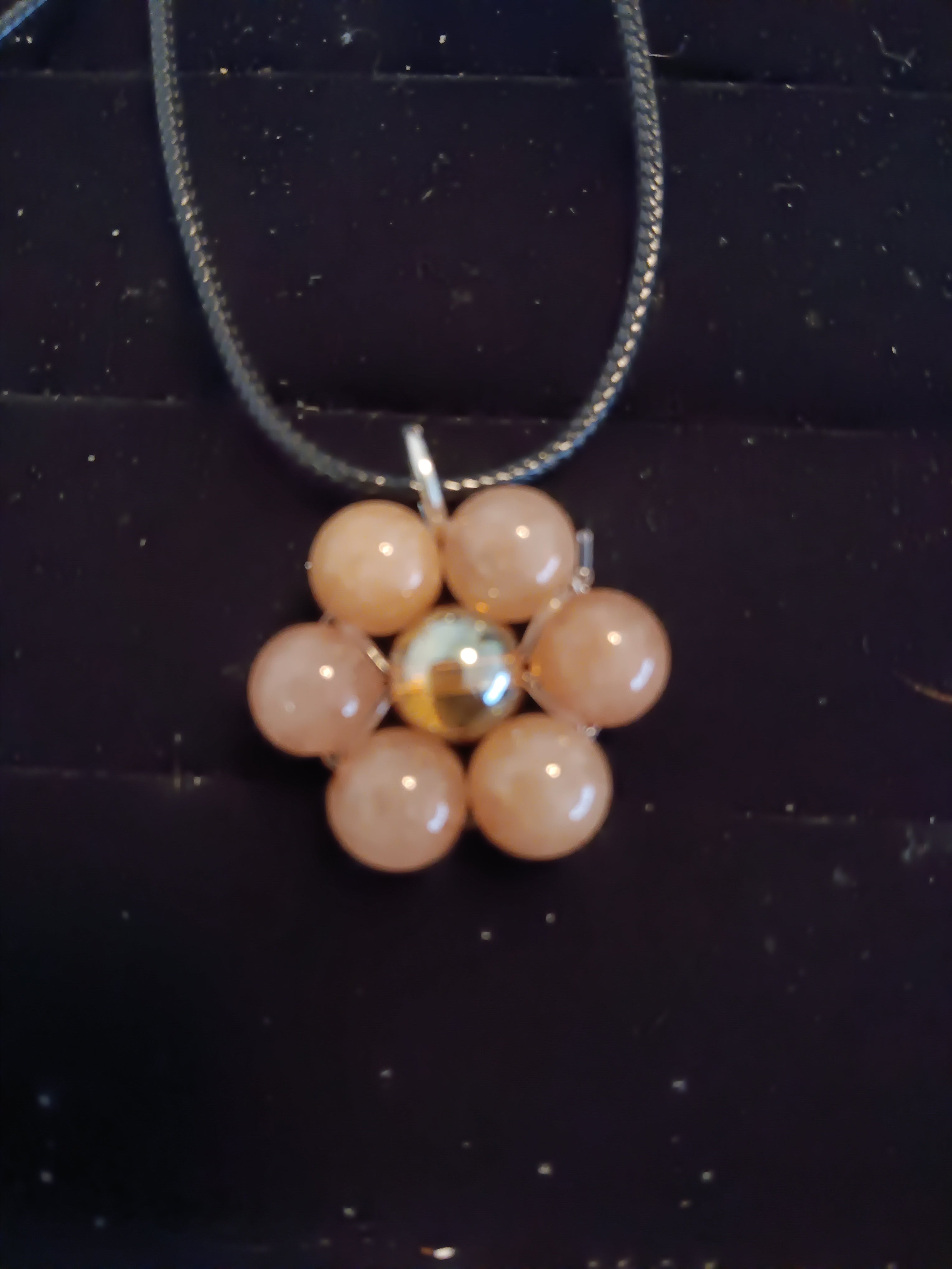 Genuine crystal flower pendant