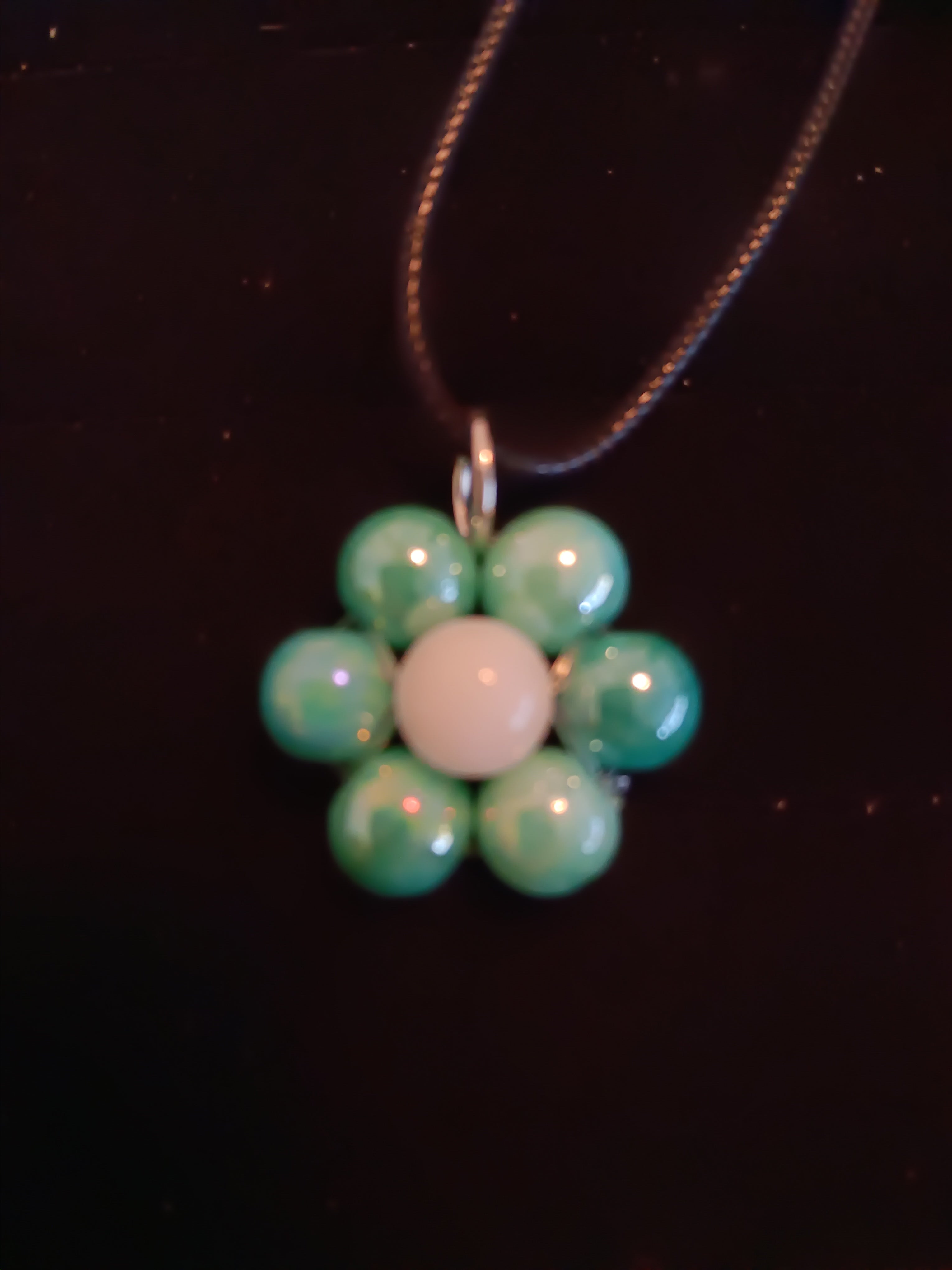 Genuine crystal flower pendant