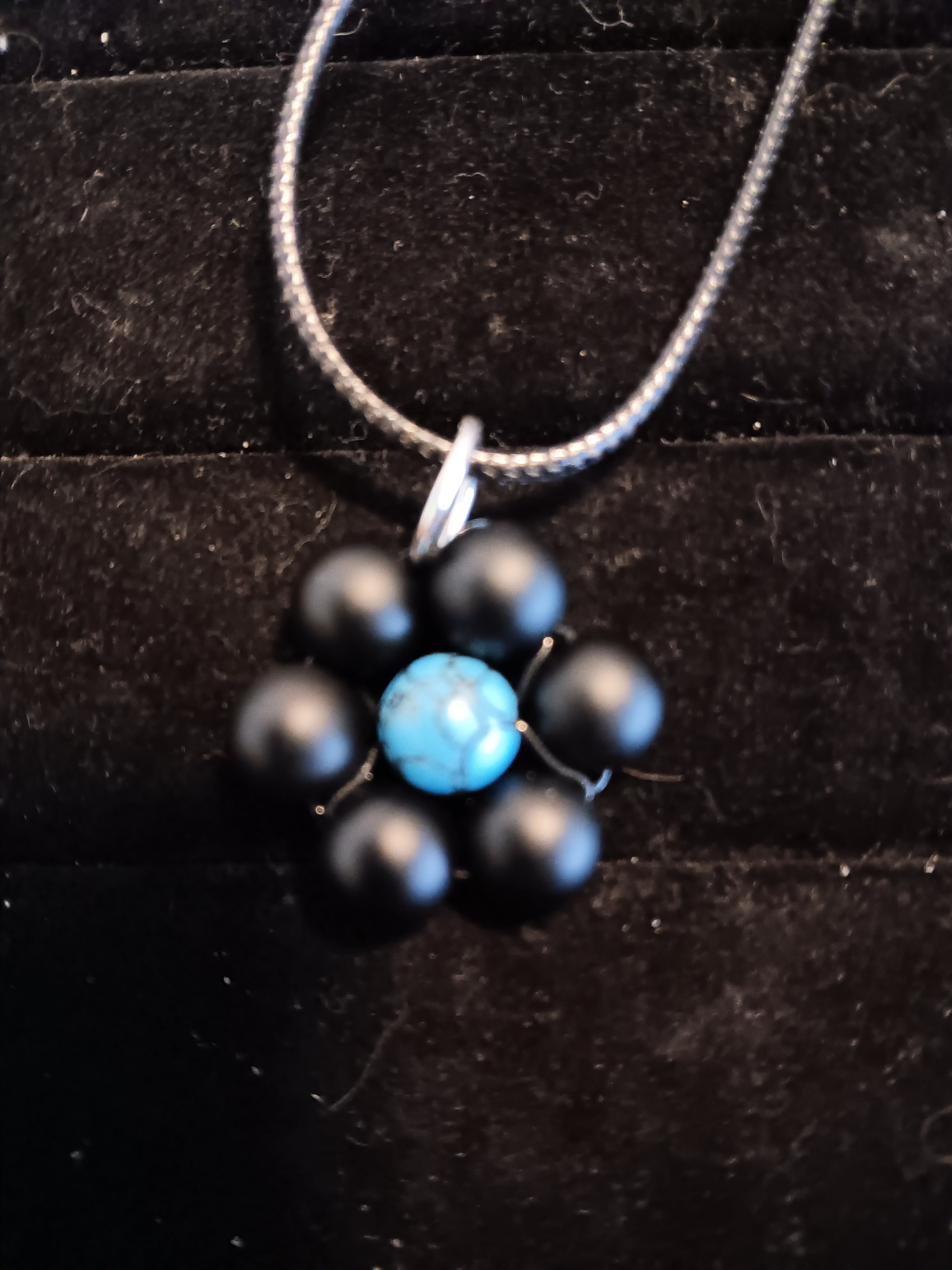 Genuine crystal flower pendant