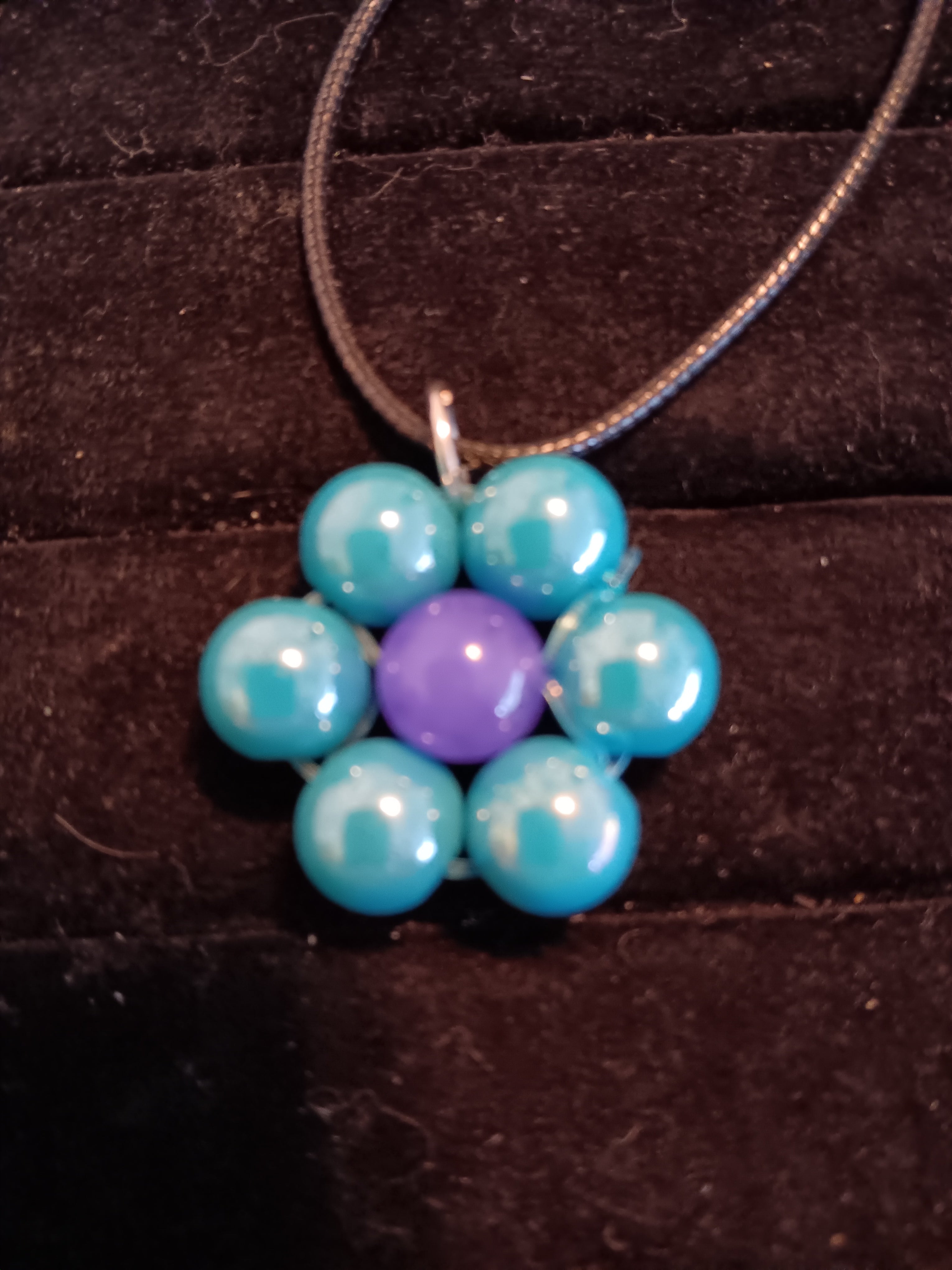 Genuine crystal flower pendant