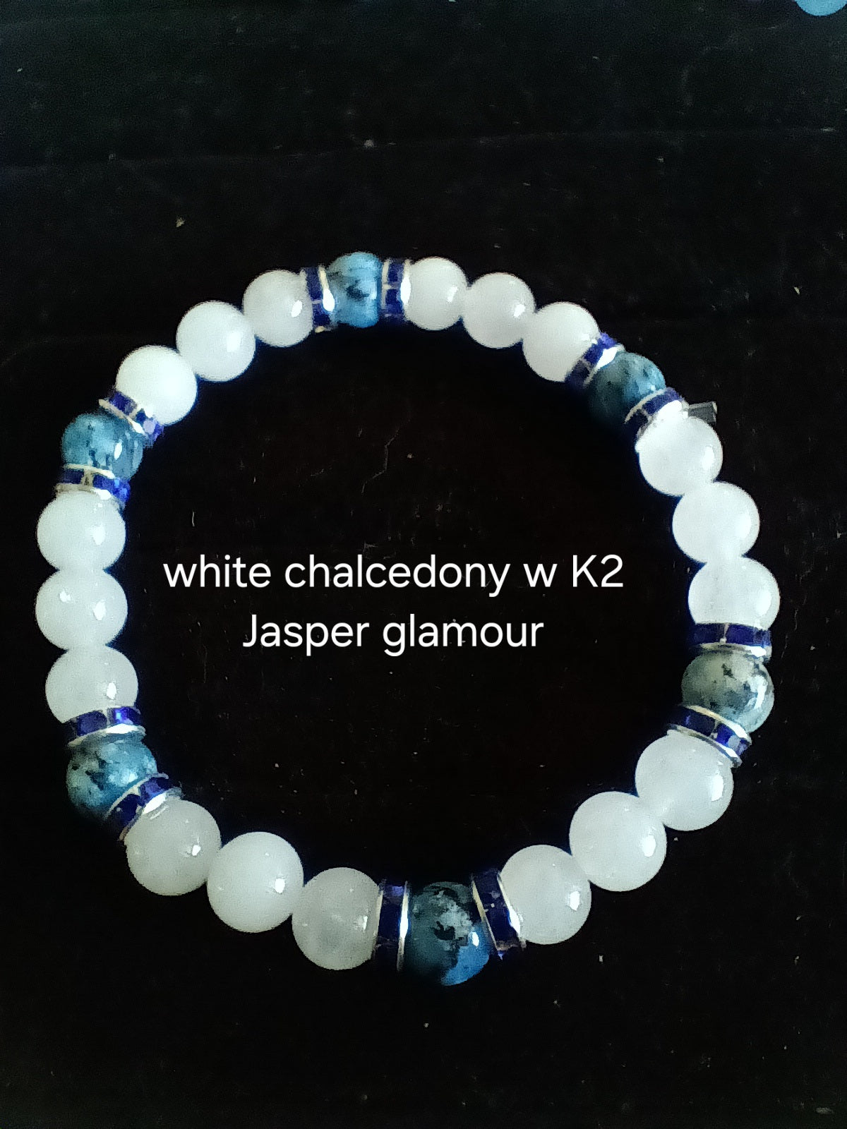 Glamorous bracelets with rhinestone spacers