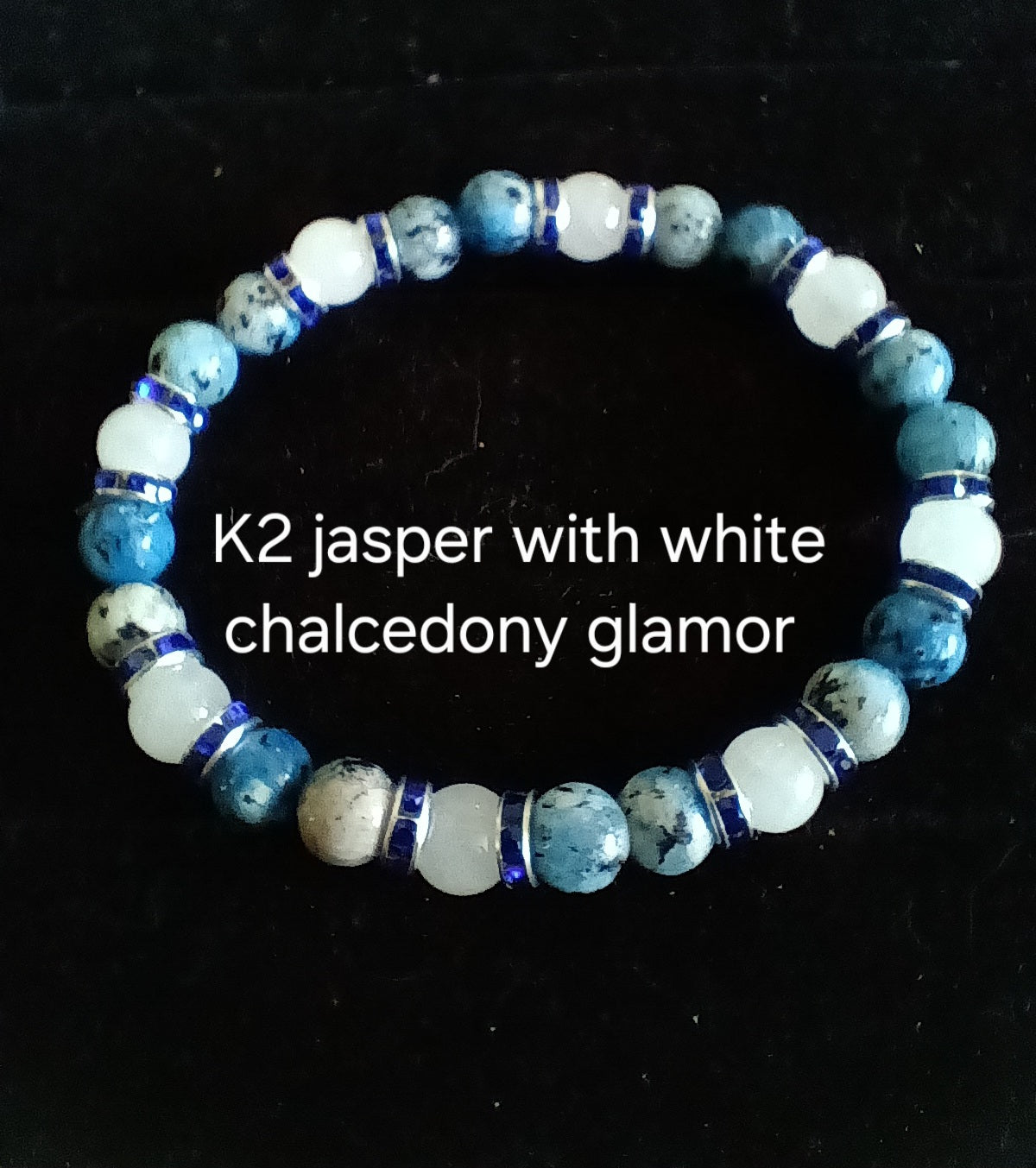 Glamorous bracelets with rhinestone spacers