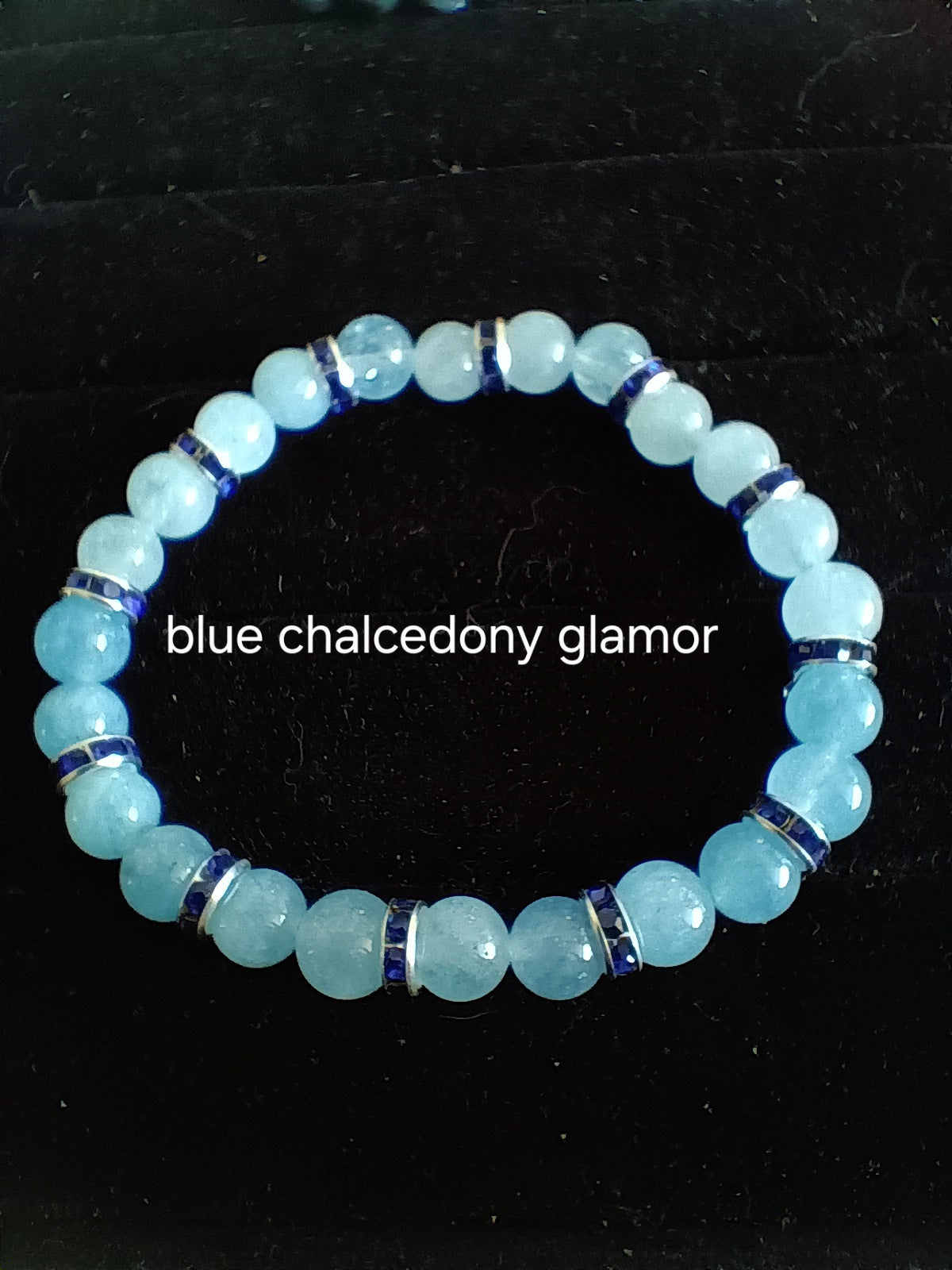 Glamorous bracelets with rhinestone spacers