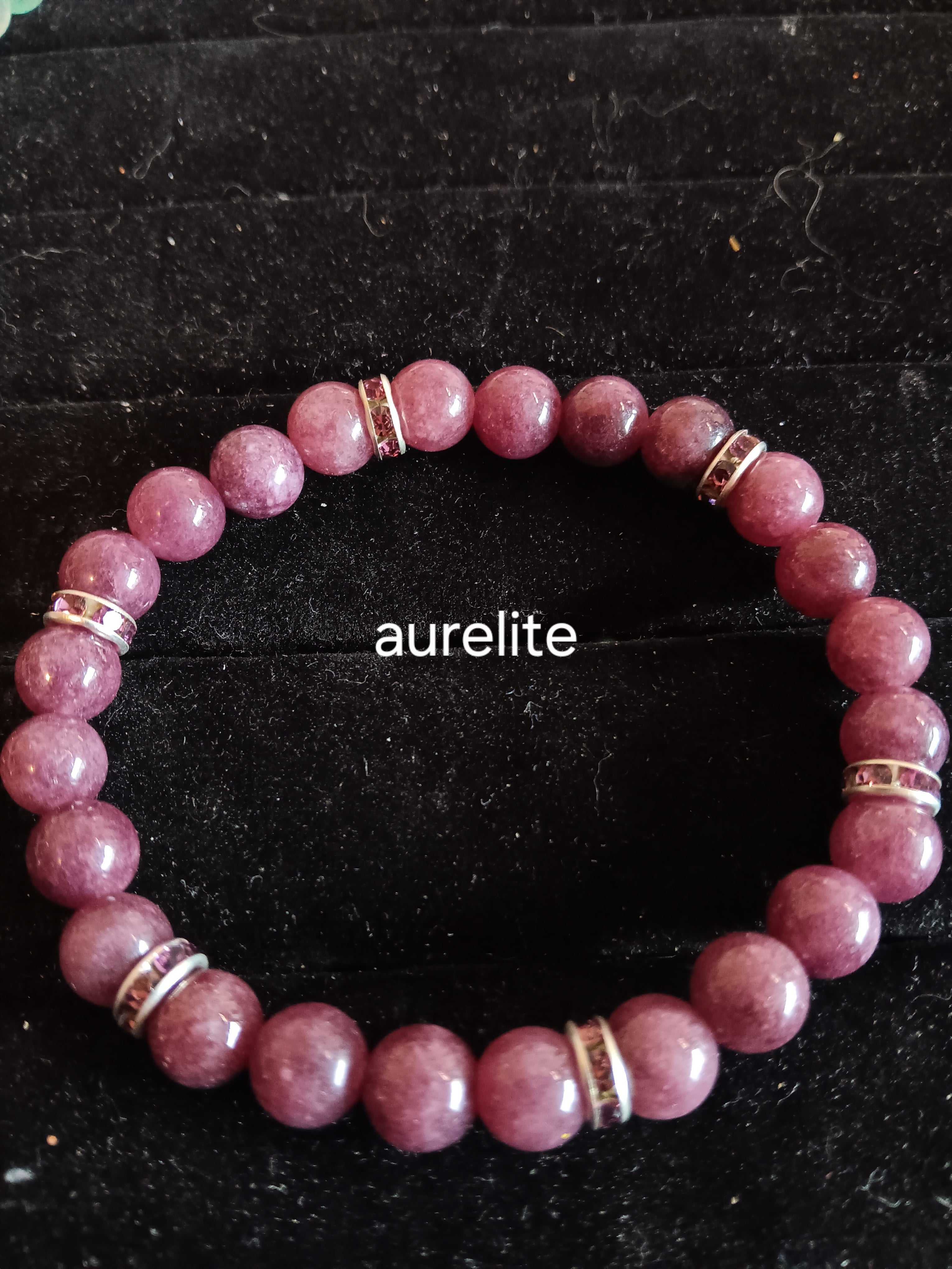 Glamorous bracelets with rhinestone spacers