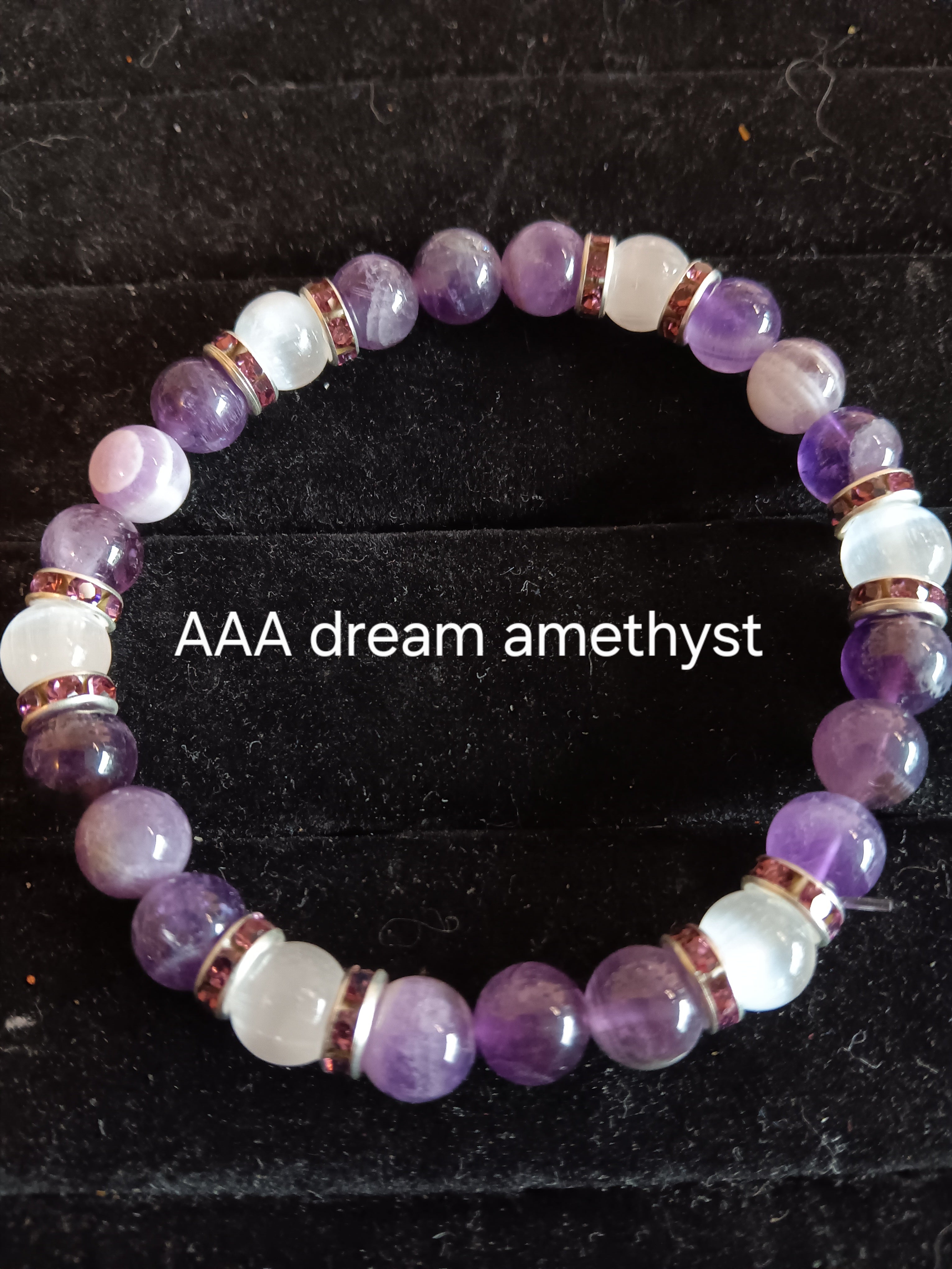 Glamorous bracelets with rhinestone spacers