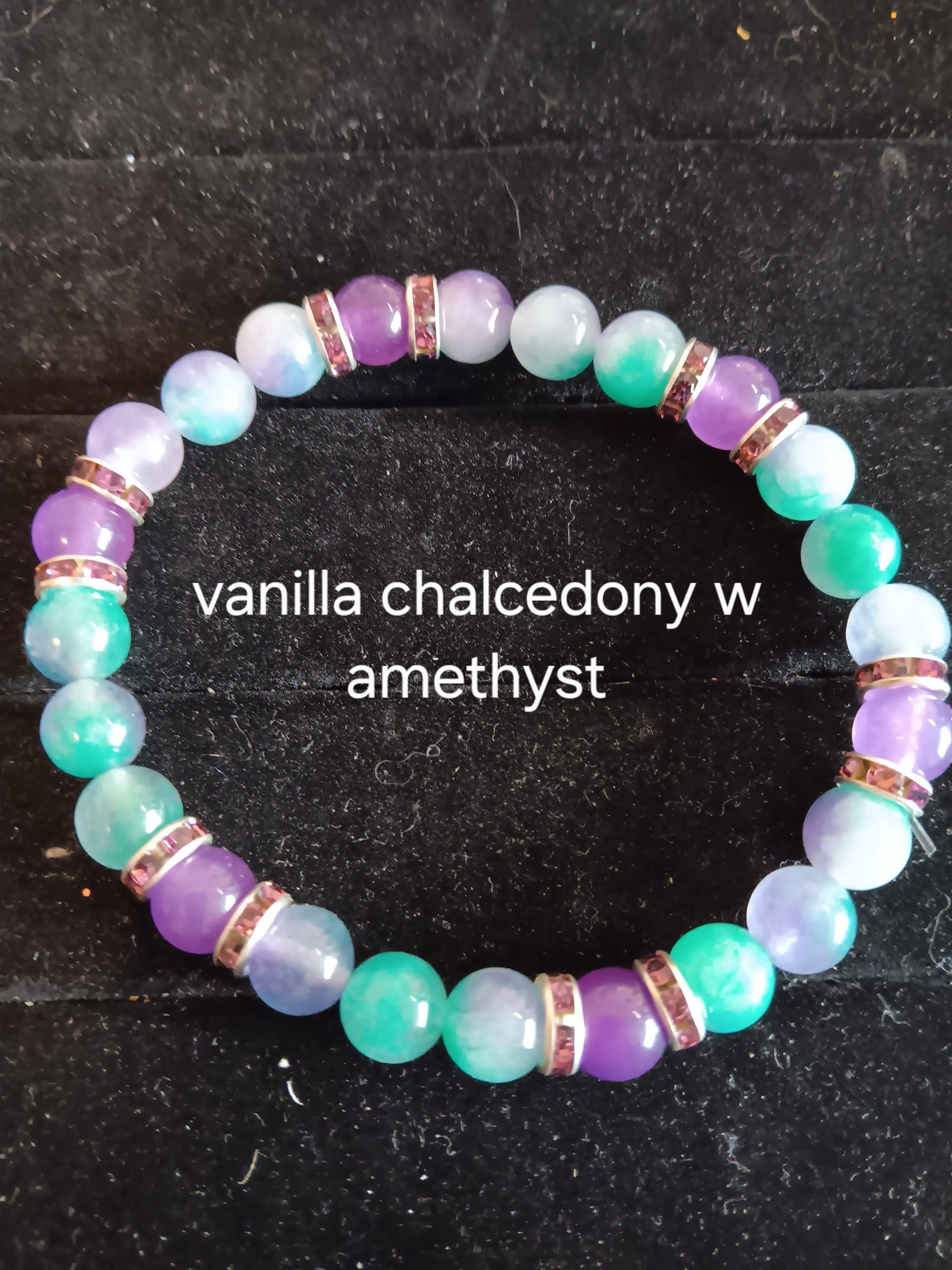 Glamorous bracelets with rhinestone spacers