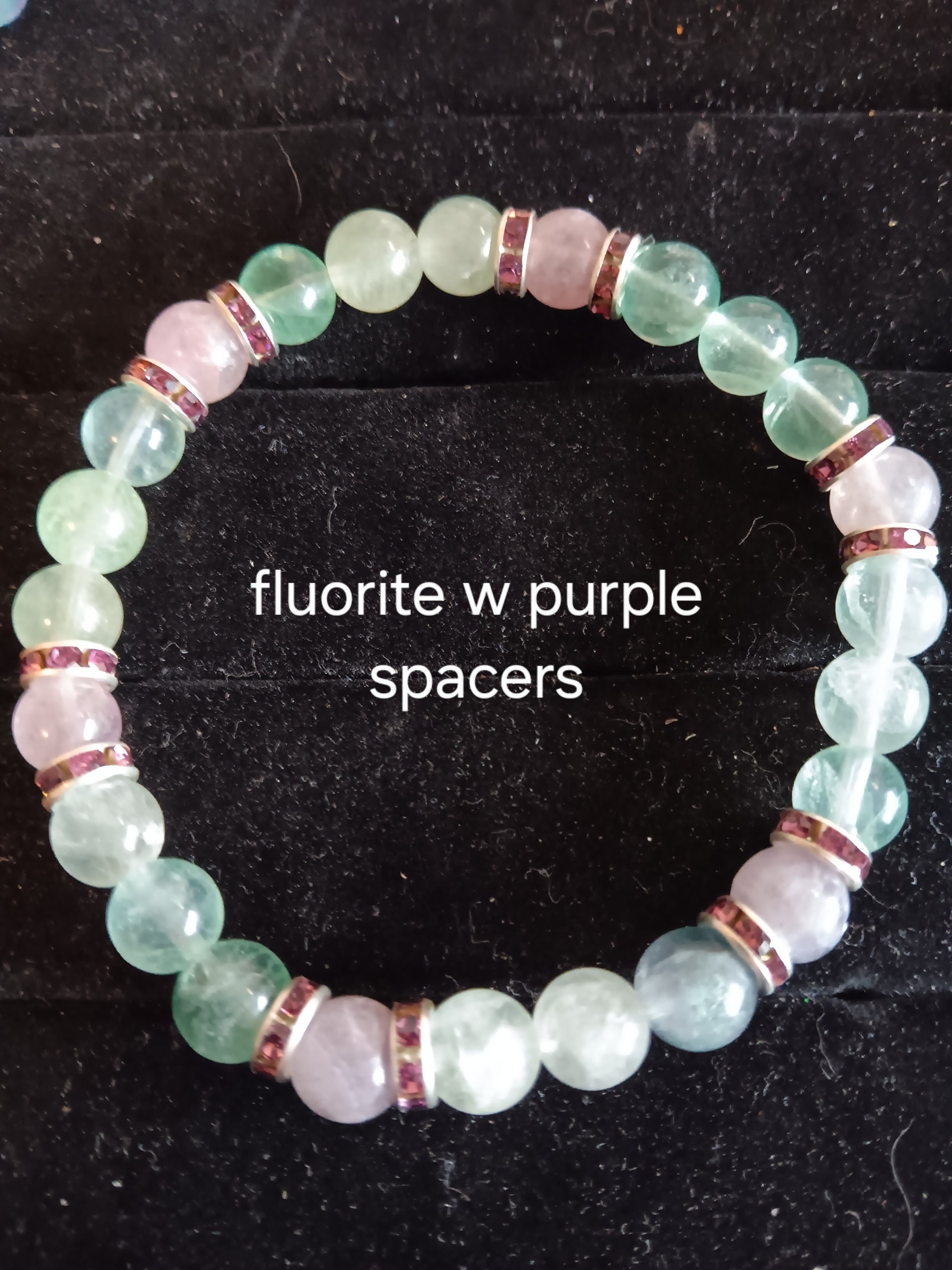 Glamorous bracelets with rhinestone spacers